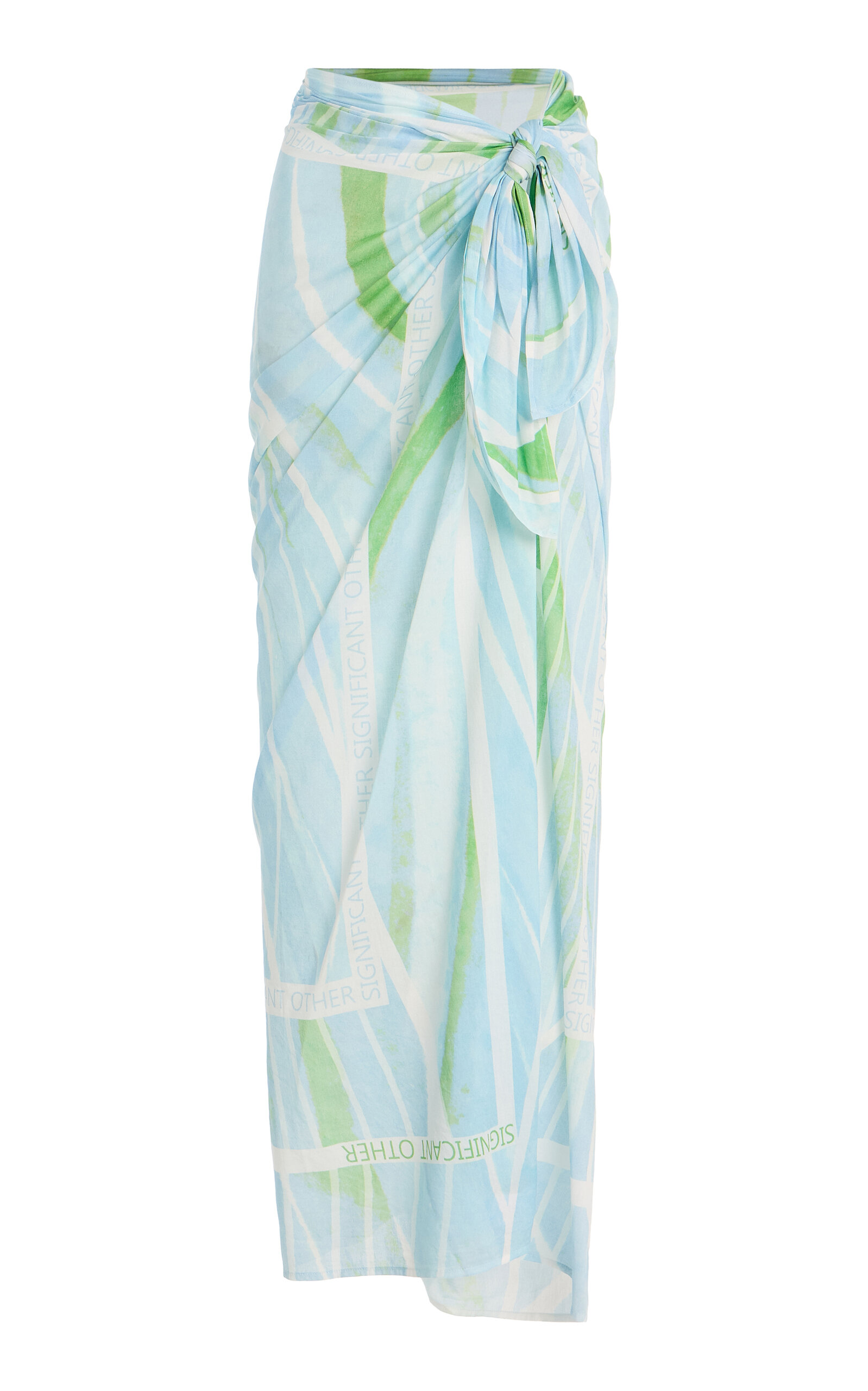 Significant Other Giorgie Linen-blend Sarong Skirt In Blue