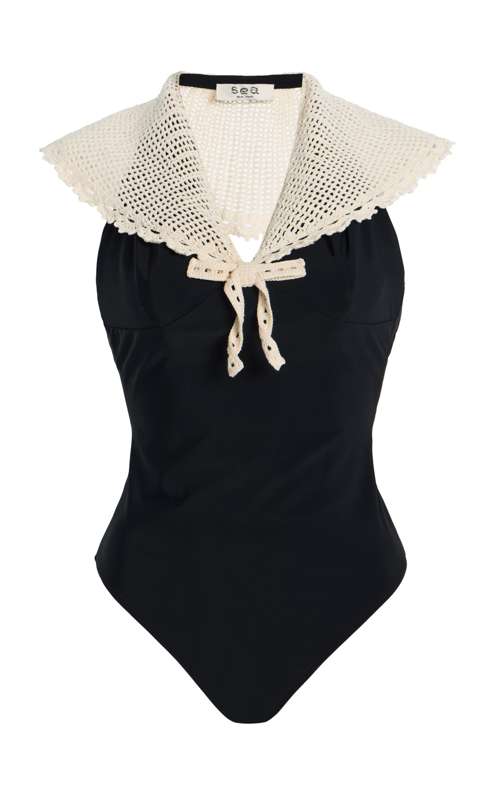 Sea Kendall Crochet Halter One-Piece