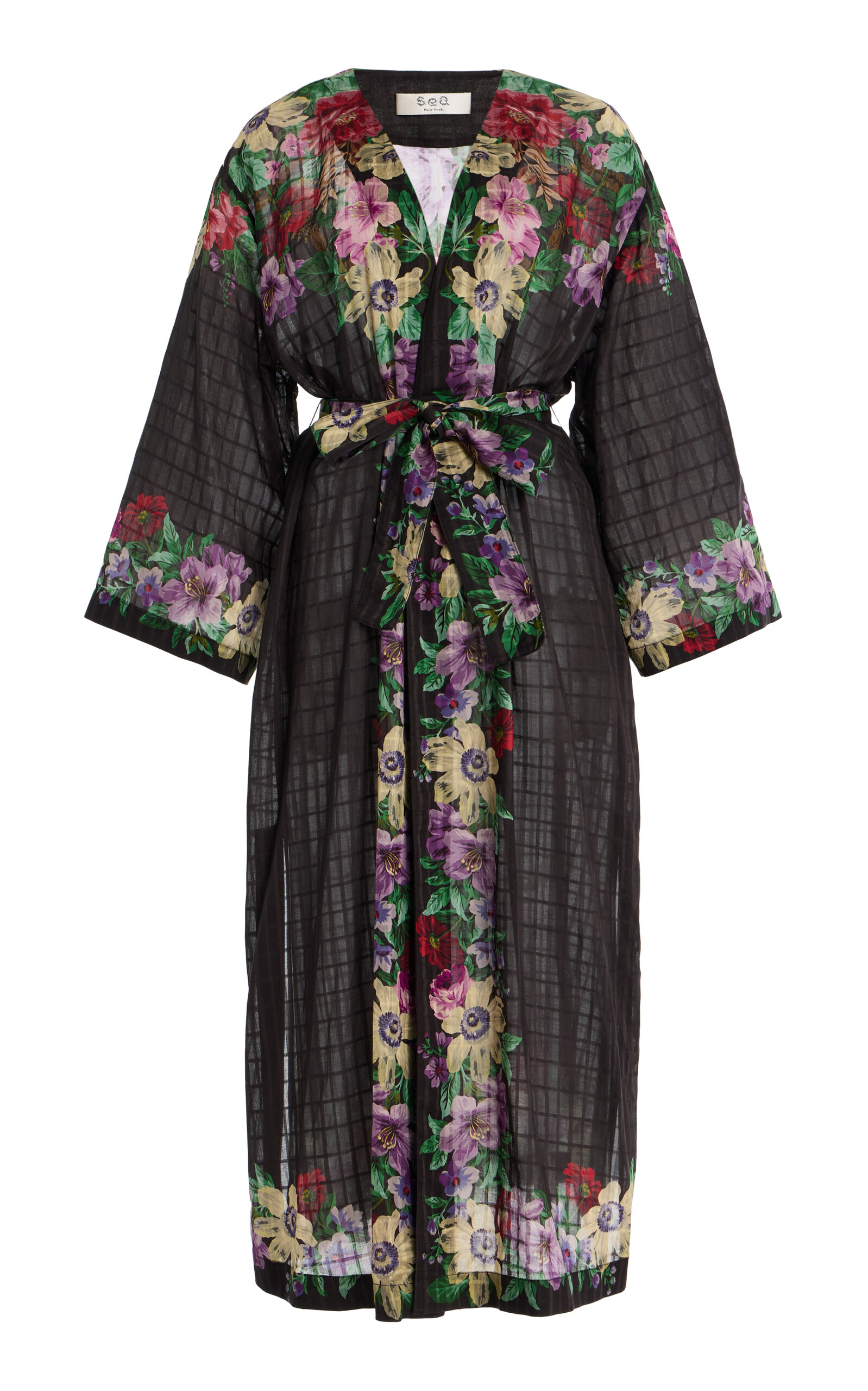 Sea Viktoria Cotton-blend Floral Robe In Multi