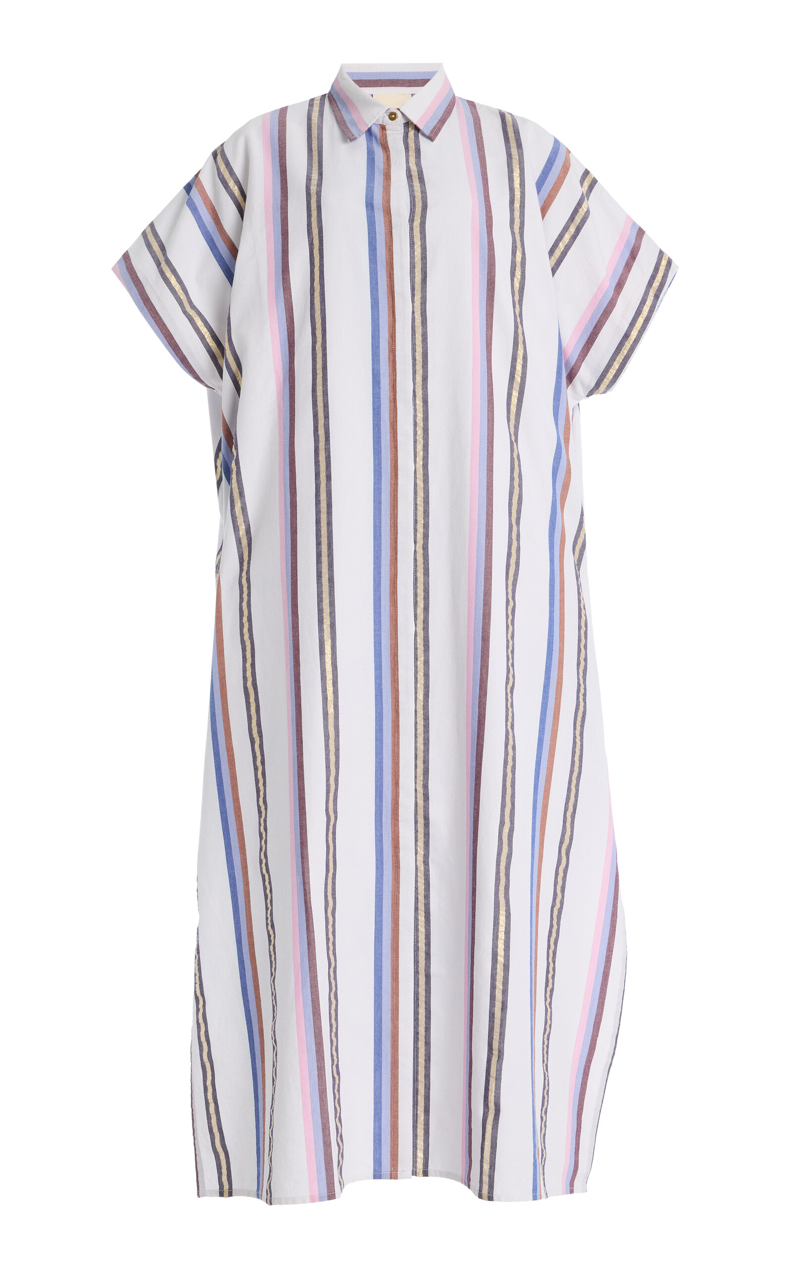 Ilio Nema Apollo Striped Cotton Caftan Dress In Multi