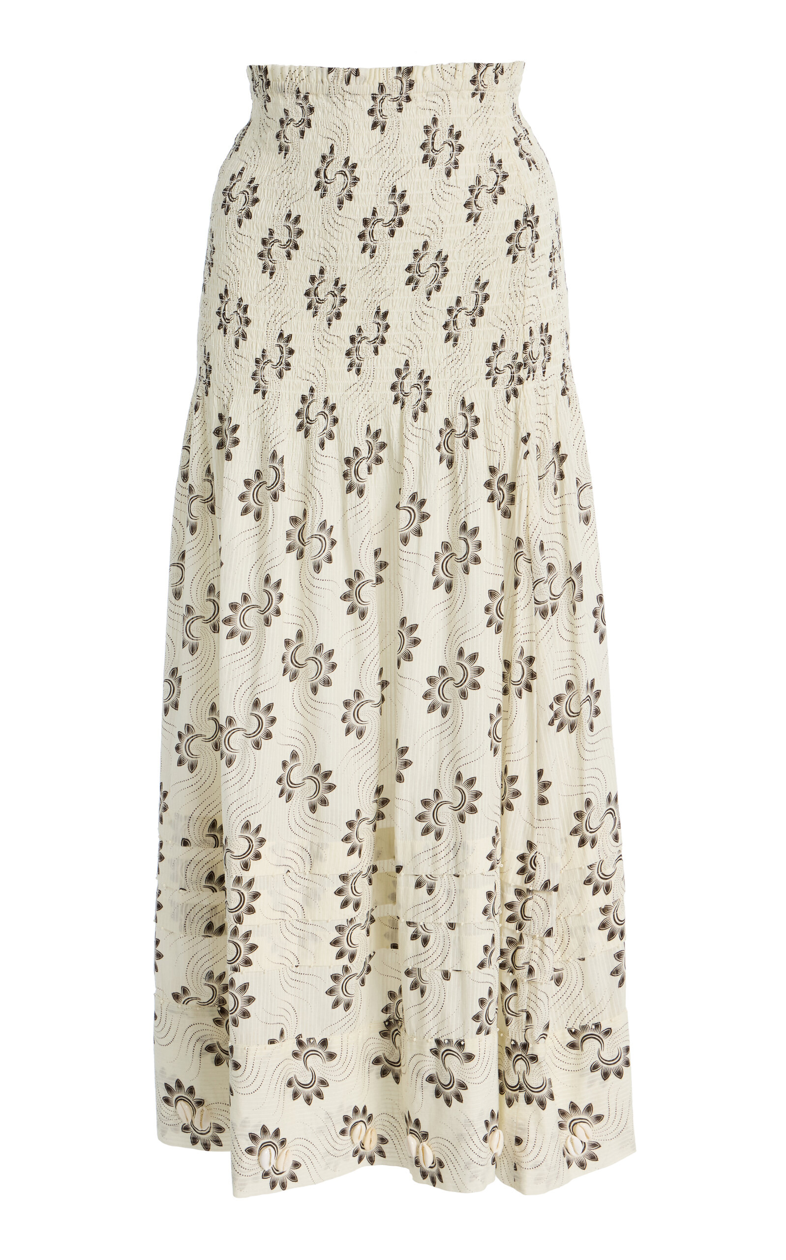 Ilio Nema Ceres Shell-Detailed Printed Cotton-Voile Maxi Skirt