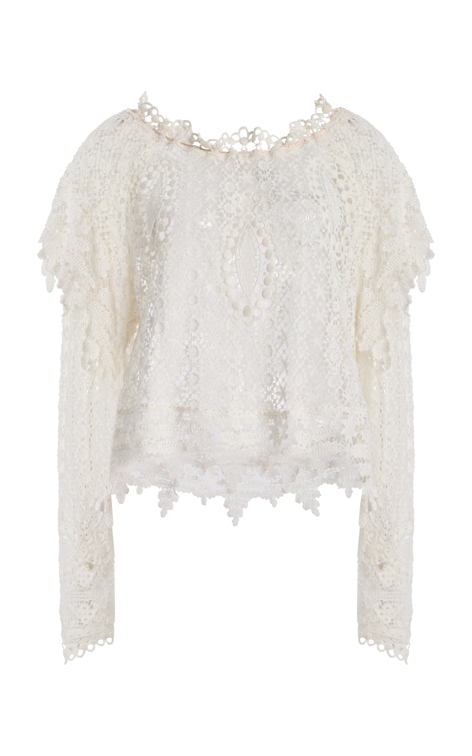Isabel Marant Hyliana Knit Cotton Lace Top