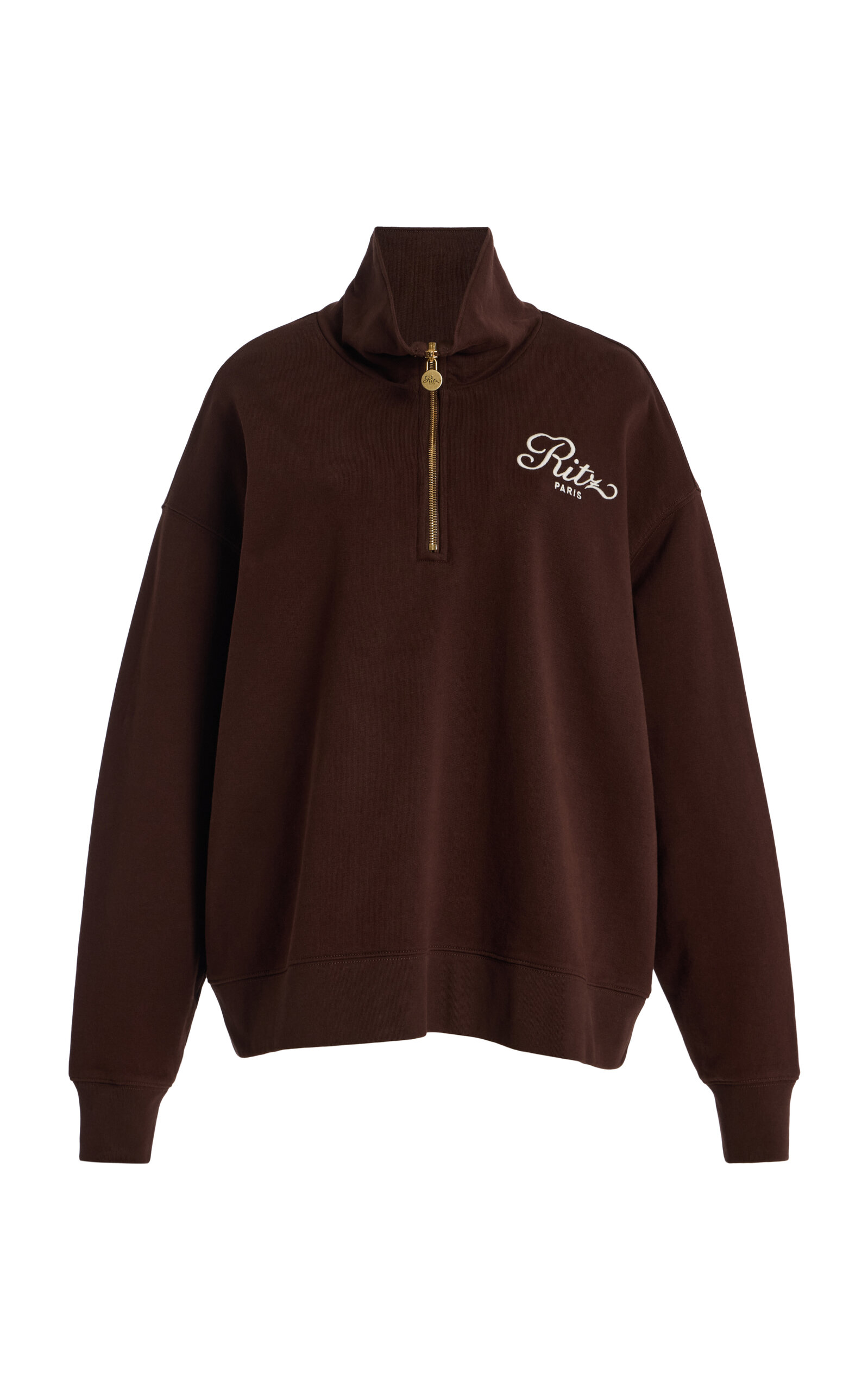 FRAME x Ritz Half-Zip Cotton Polo Sweatshirt
