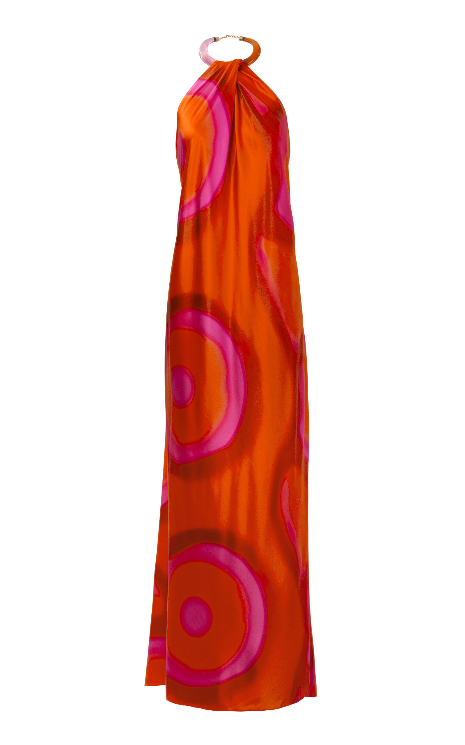 Silvia Tcherassi Jesse Silk-Satin Maxi Halter Dress