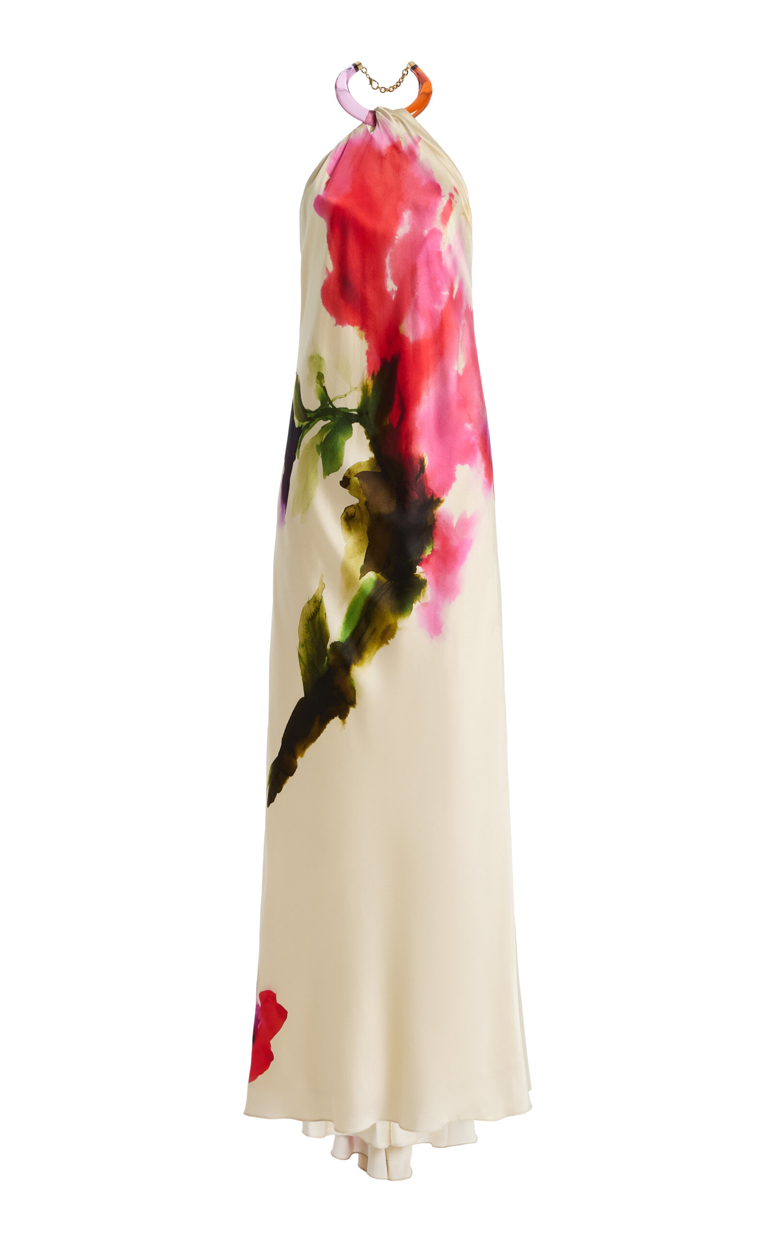 Silvia Tcherassi Jesse Silk-Satin Maxi Halter Dress
