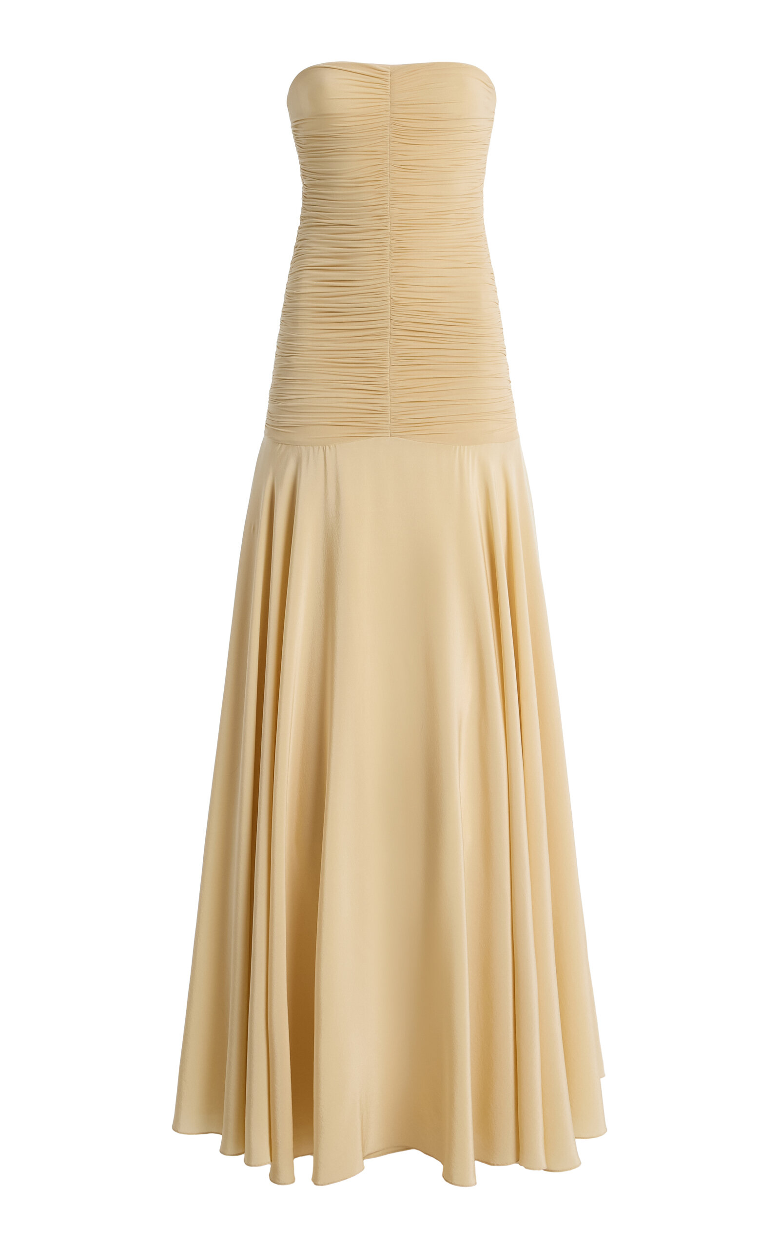 Silvia Tcherassi Norma Ruched Silk-Blend Maxi Dress