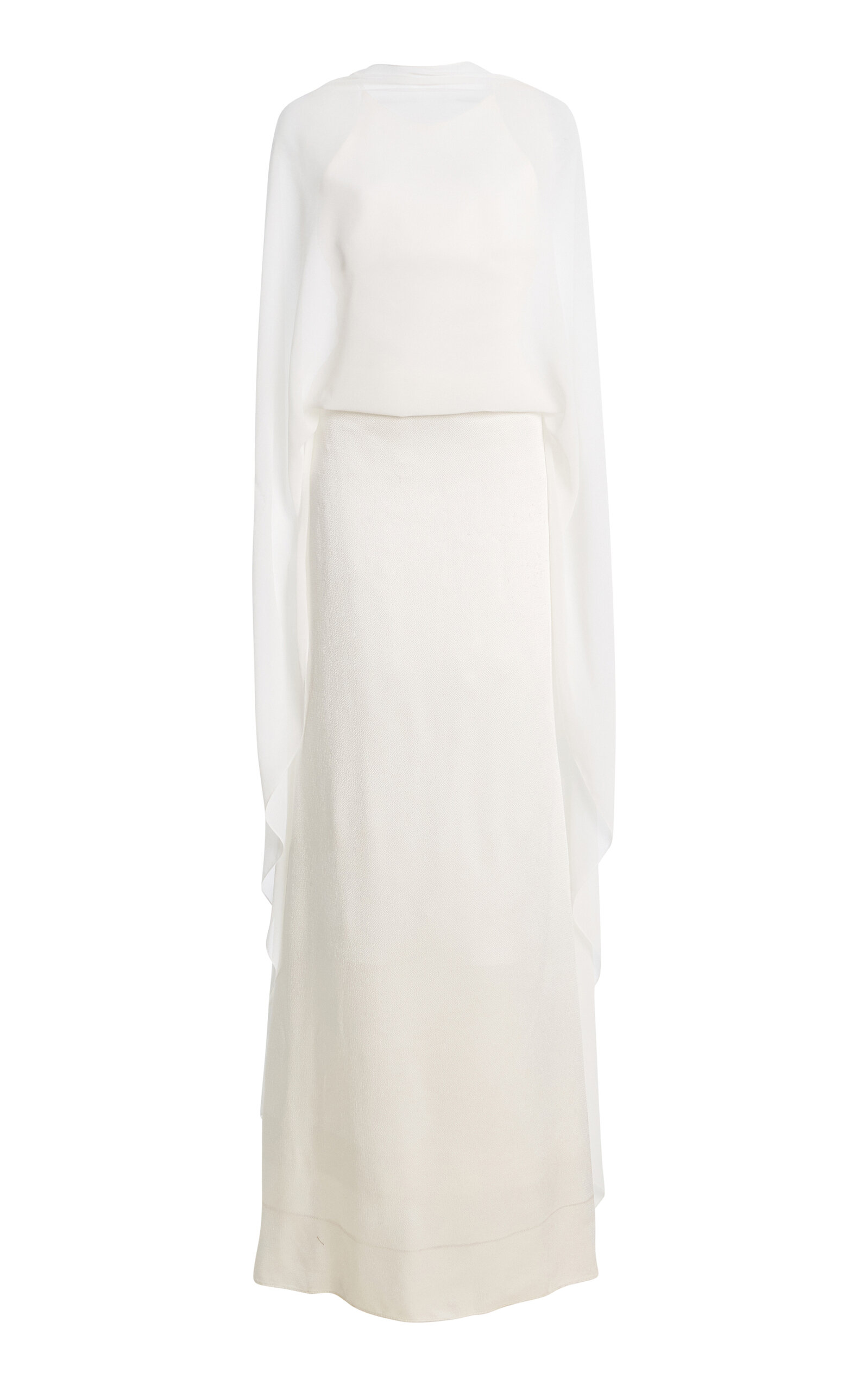 Silvia Tcherassi Kalina Silk-Blend Maxi Cape Dress