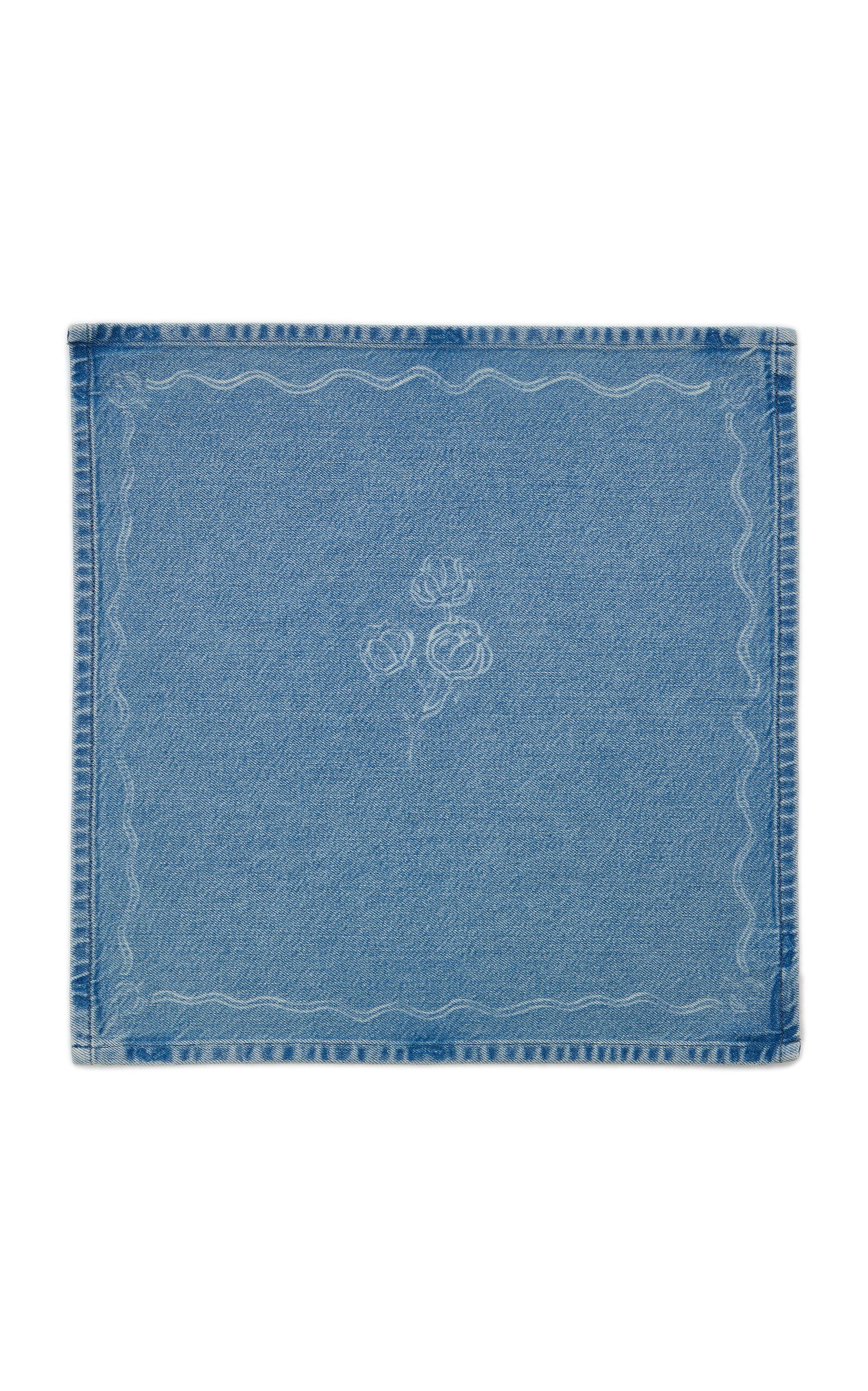 Citizen Of Humanity X Bloom Farm Set-of-four Denim Table Napkins In Blue