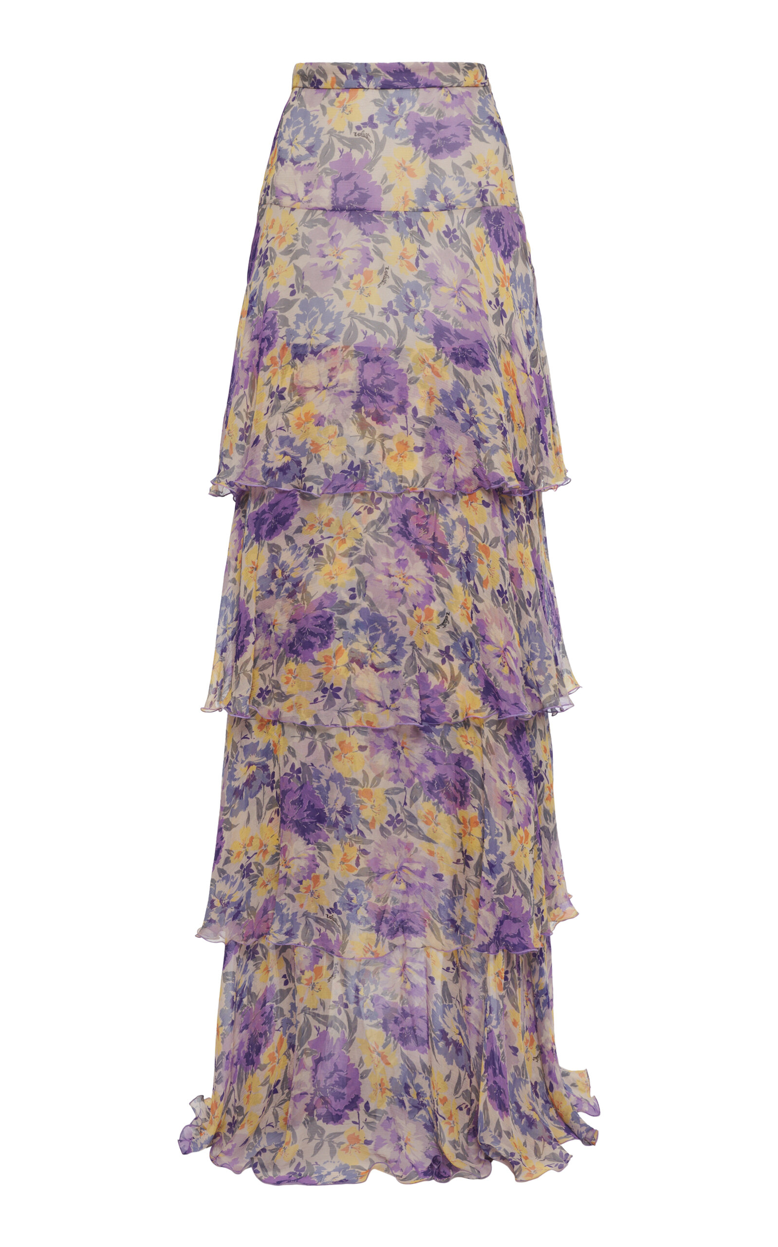 Valentino Garavani Flowerism Silk-Crepe Maxi Skirt