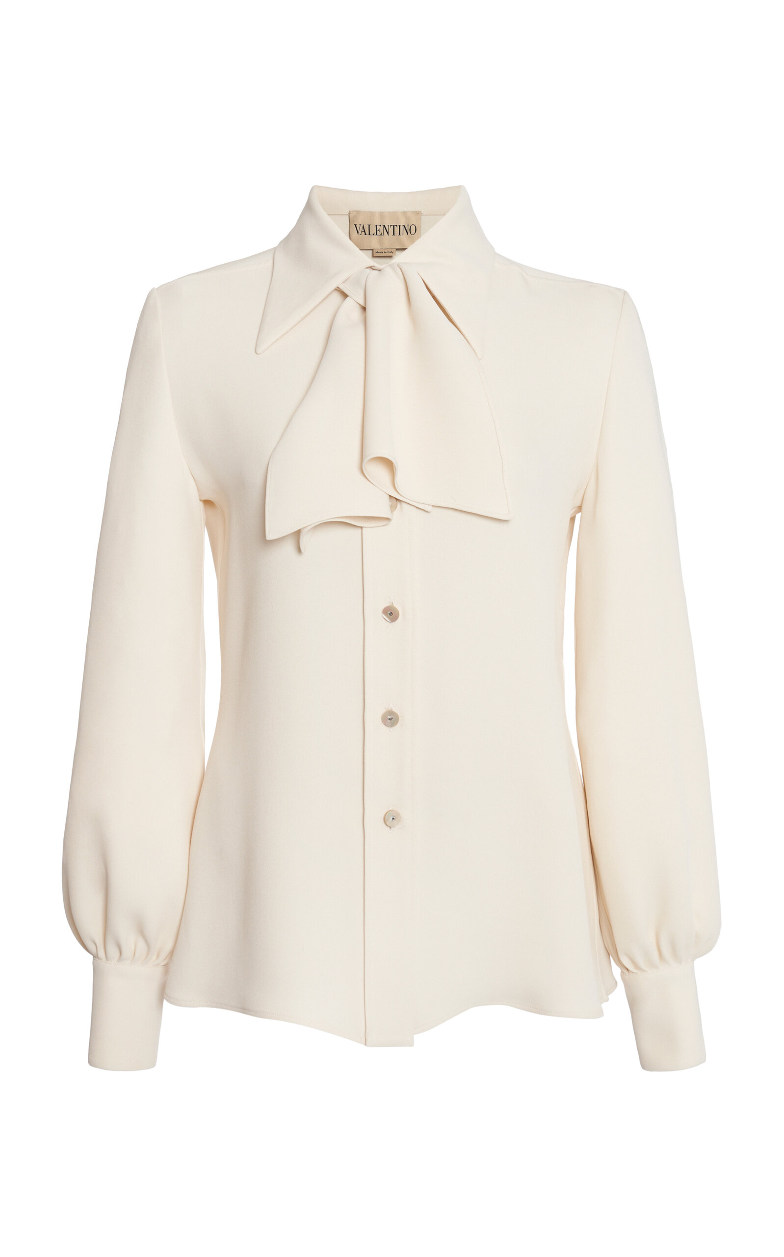 Valentino Couture Silk-cady Blouse In Neutral