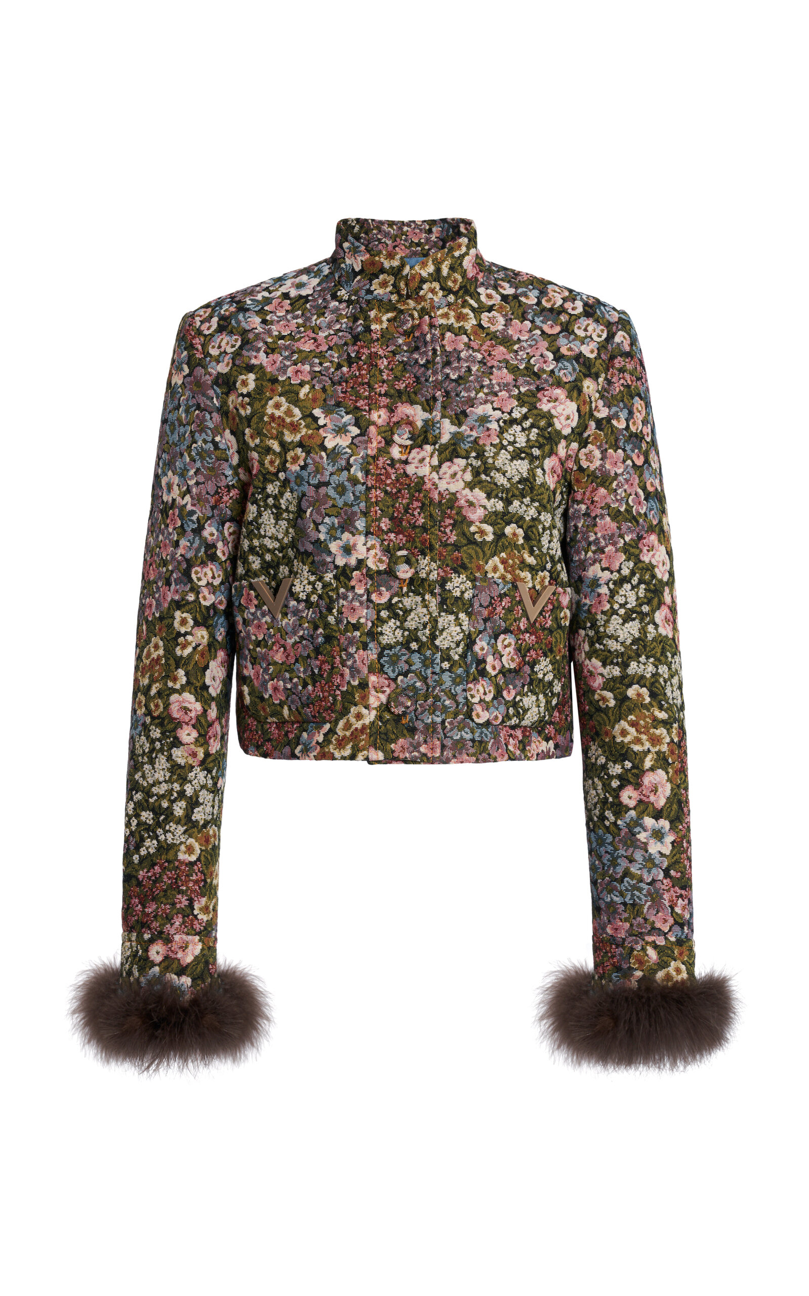 Valentino Garavani Apres L'Hiver Jacquard Cropped Jacket