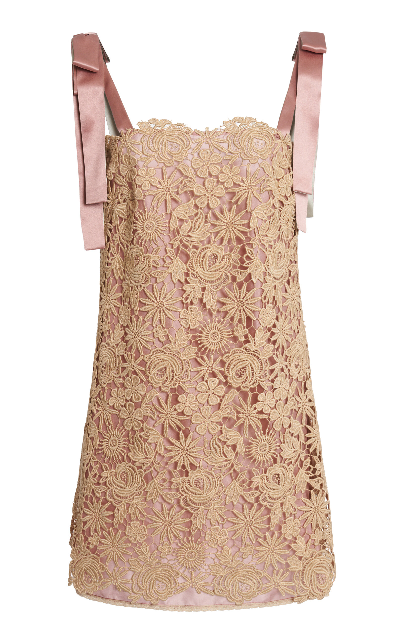 Valentino Garavani Lace Cotton-Blend Mini Dress