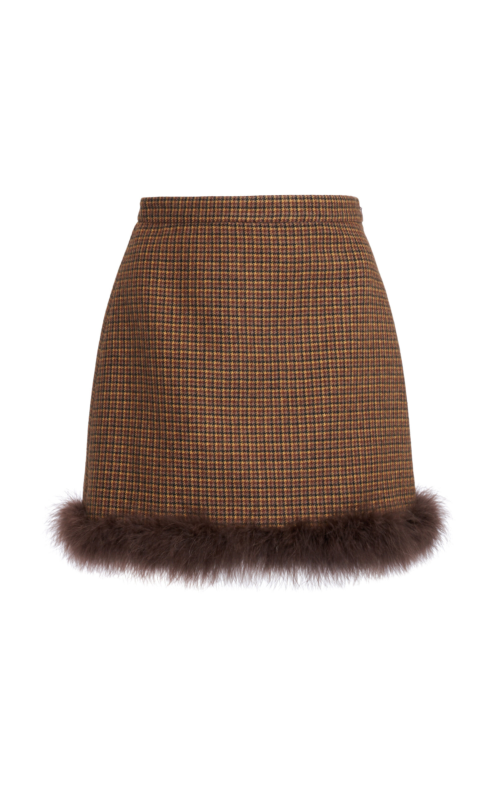 Valentino Garavani Feather-Trimmed Virgin Wool Mini Skirt
