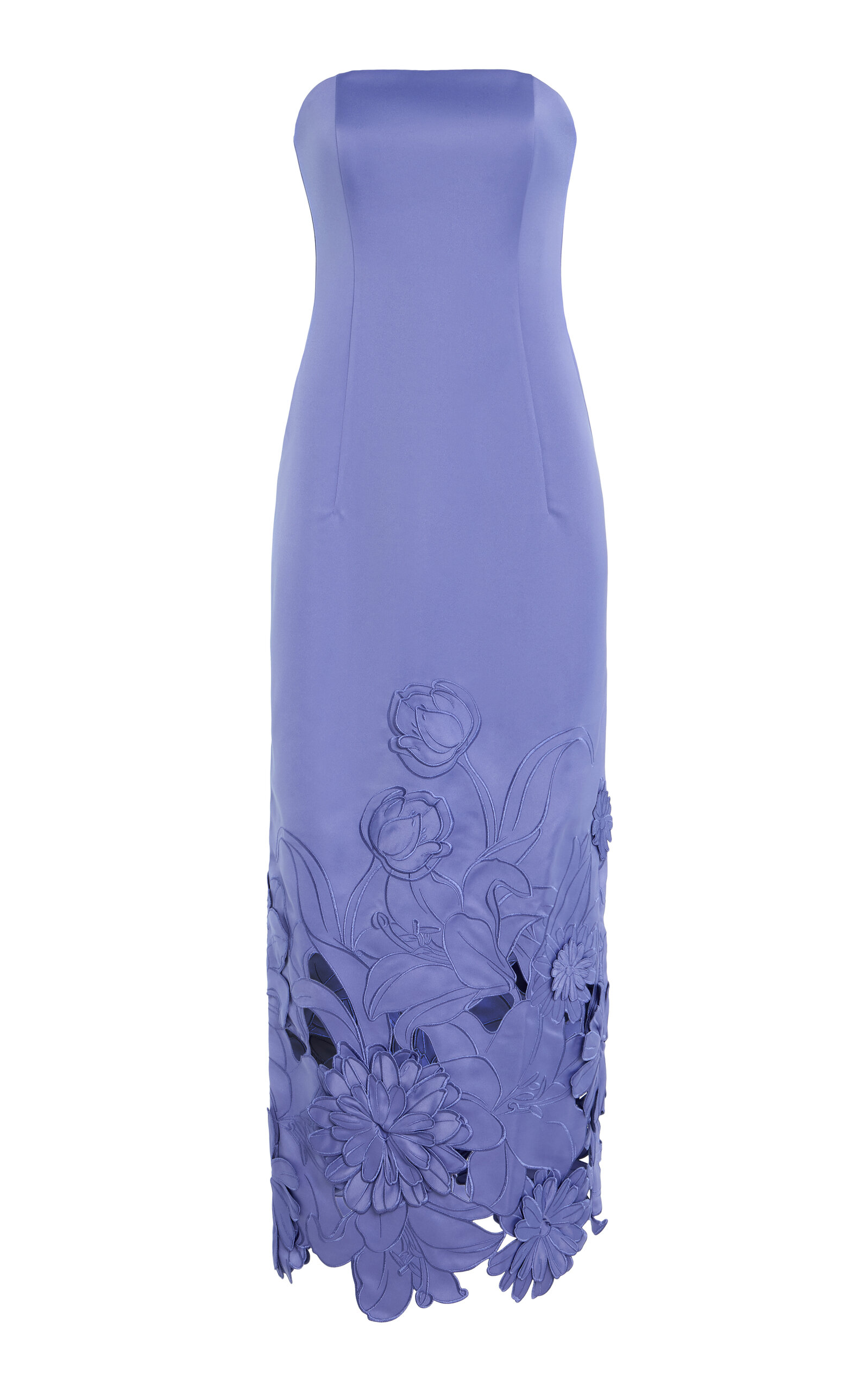 Leo Lin Rayna Floral-Appliquéd Cutout Crepe Maxi Dress