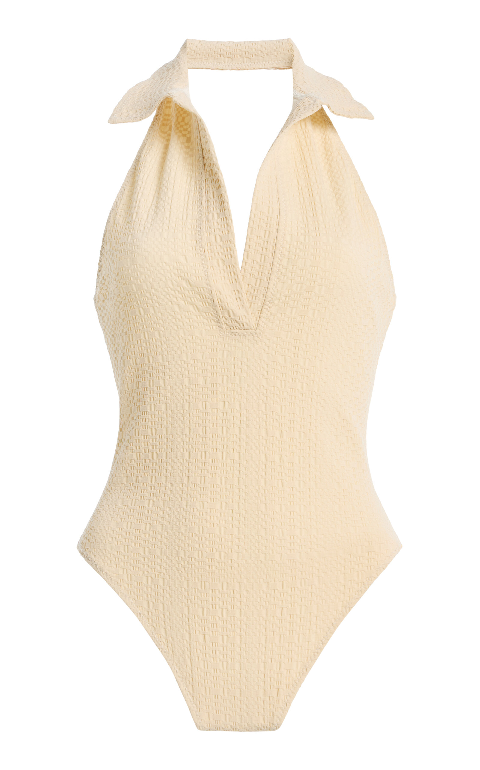 Lisa Marie Fernandez Polo Seersucker One-Piece Swimsuit