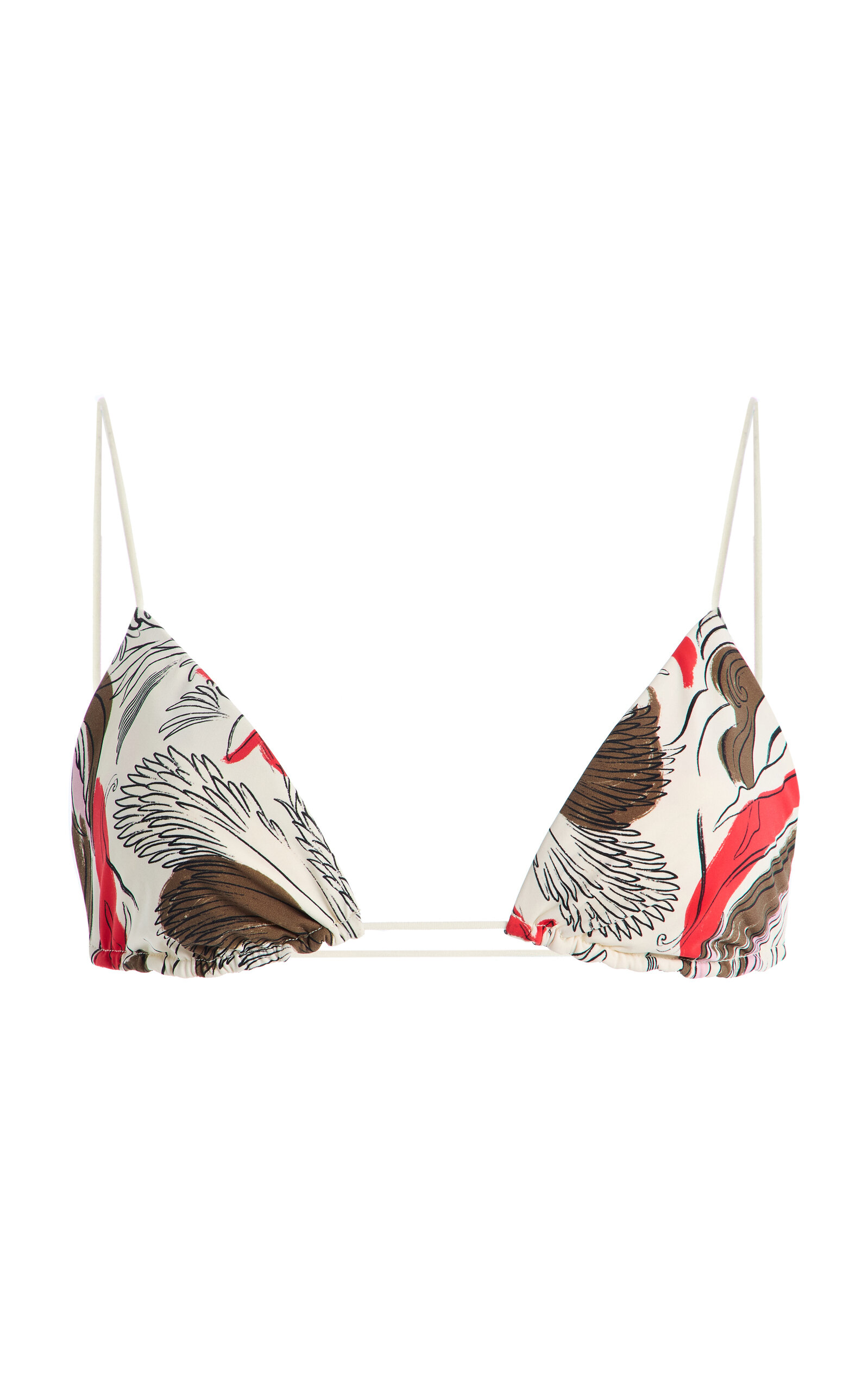 Ziah The Fine Strap Triangle Bikini Top In Multi