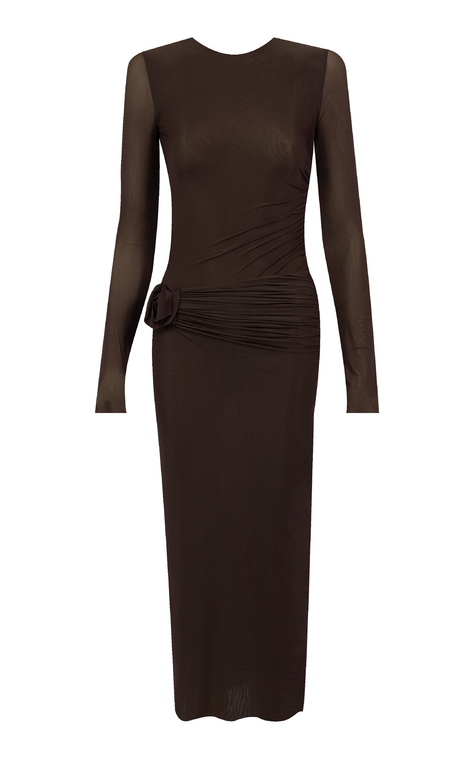 Maygel Coronel Anna Mesh-Jersey Midi Dress - Women's Clothing