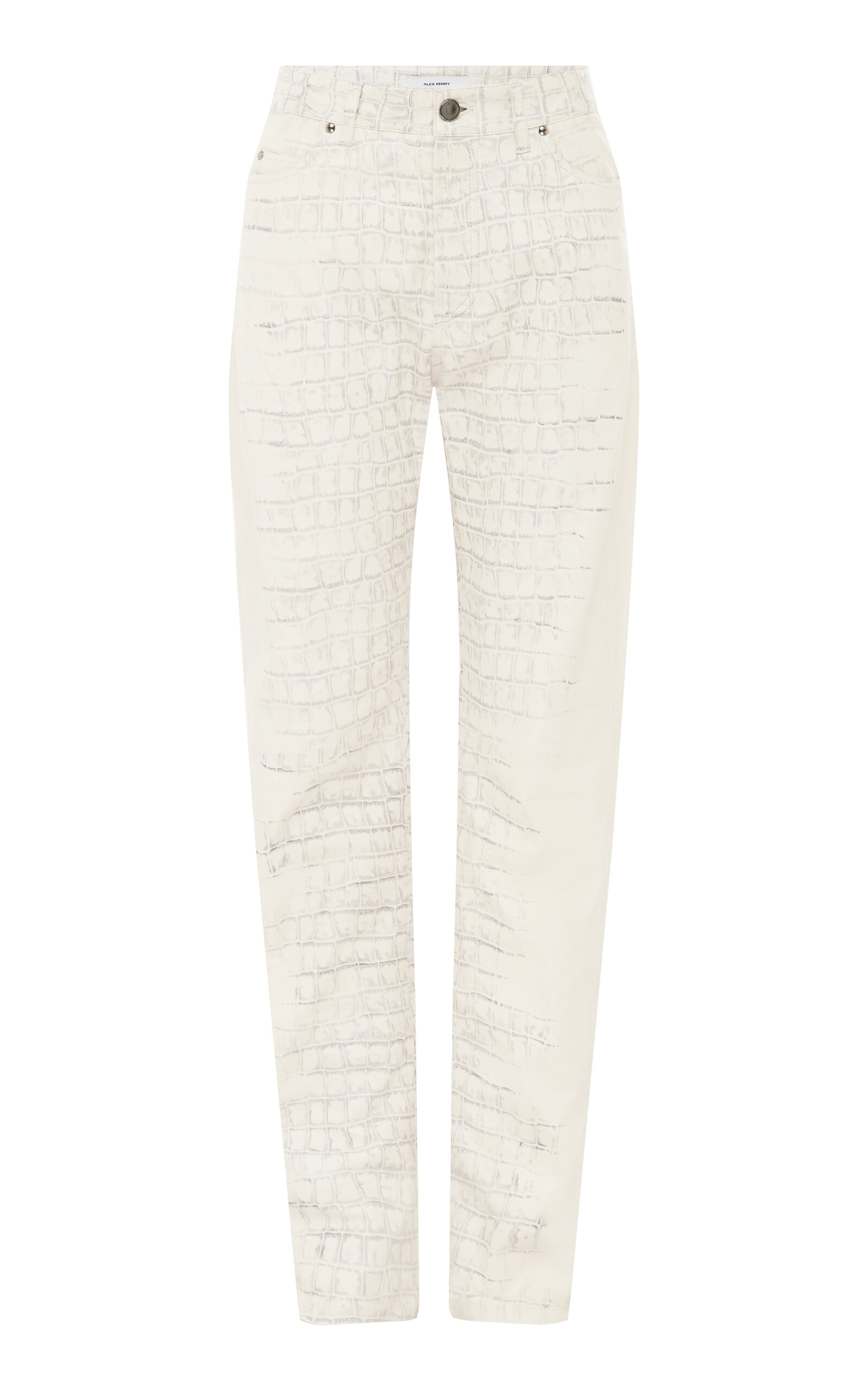 Alex Perry Embossed Leather Straight Leg Pants