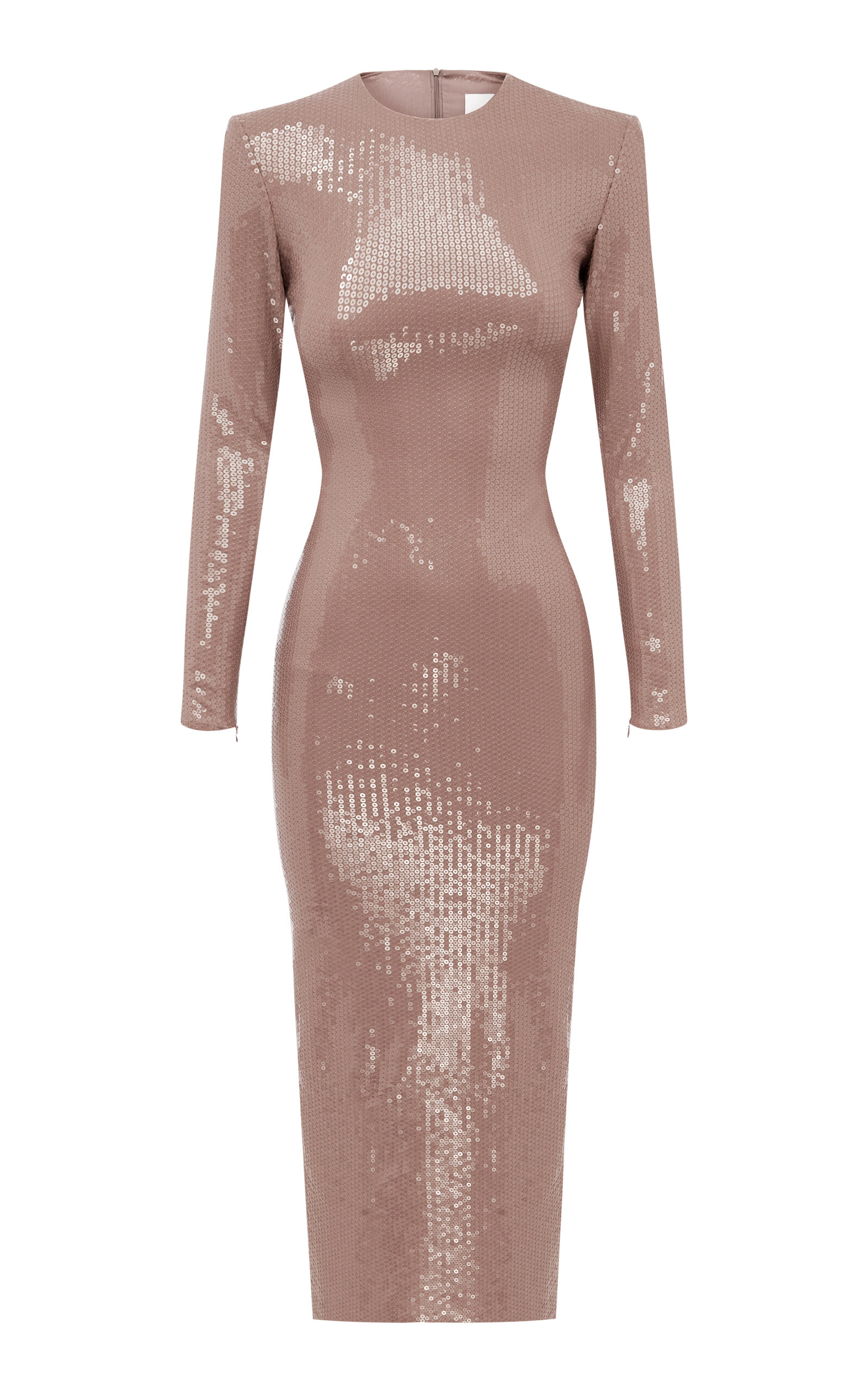 Alex Perry Sequined Long Sleeve Midi Dress