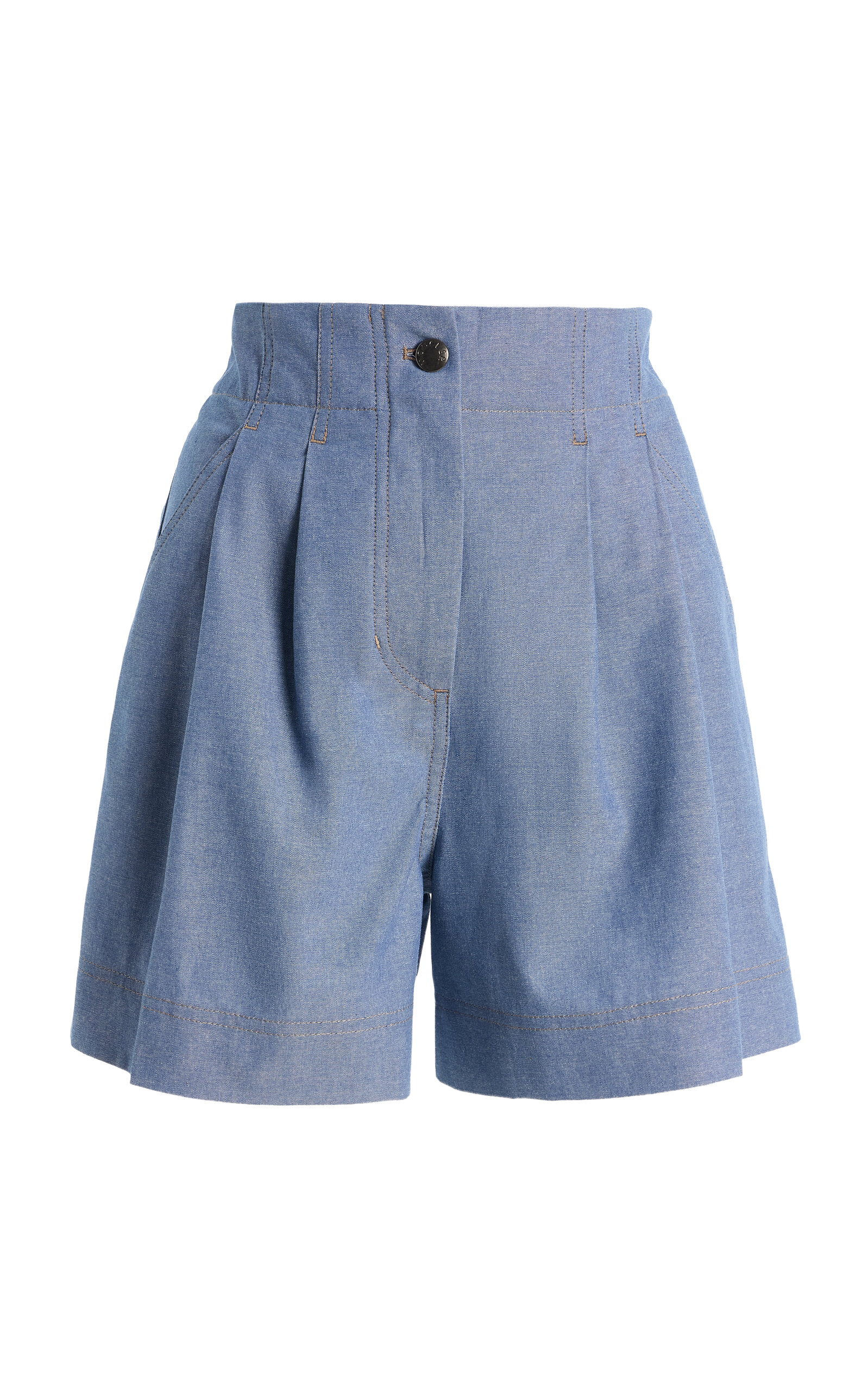 Moncler Grenoble Pleated Chambray Shorts