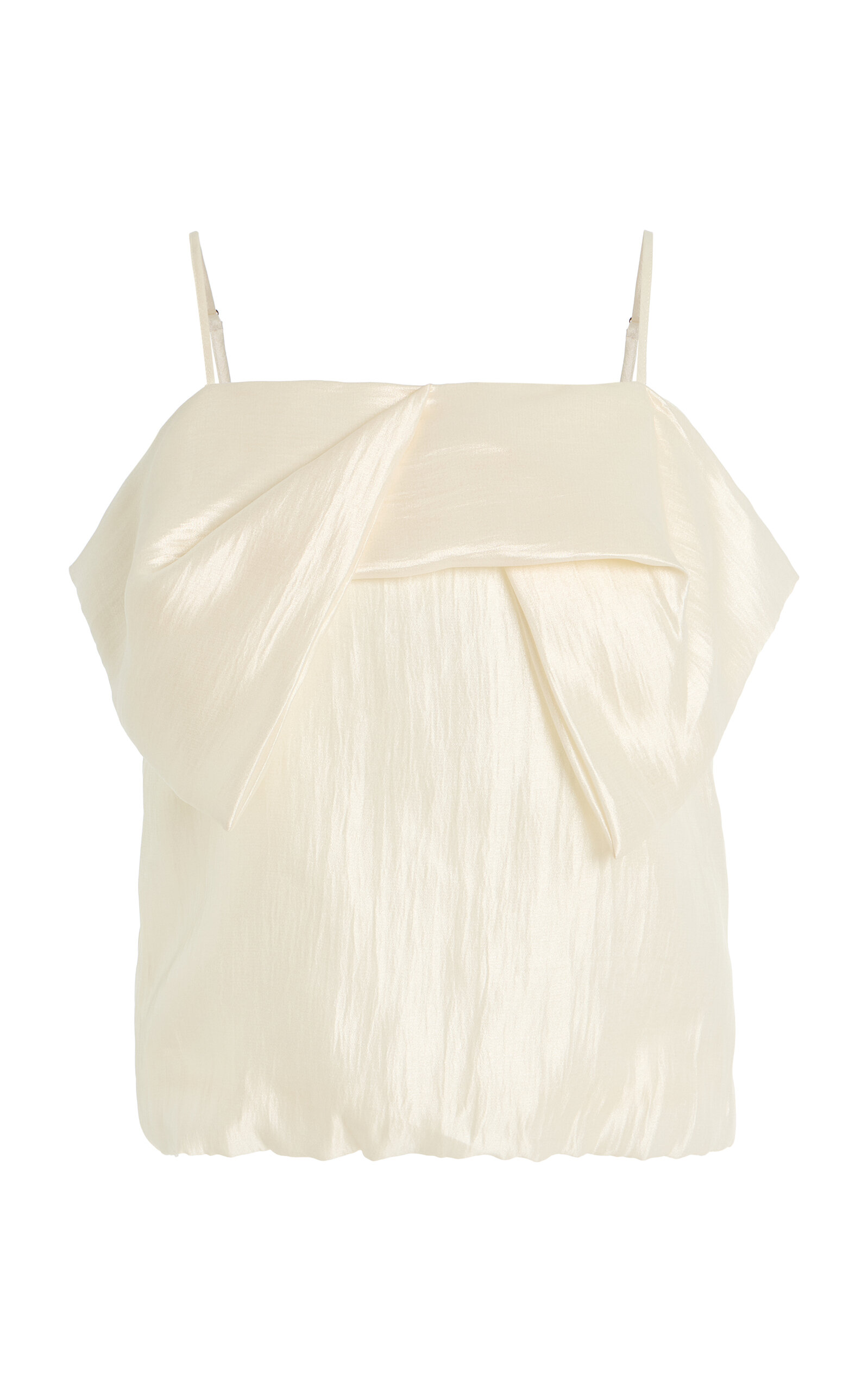 The Garment Porcha Draped Taffeta Top In Neutral