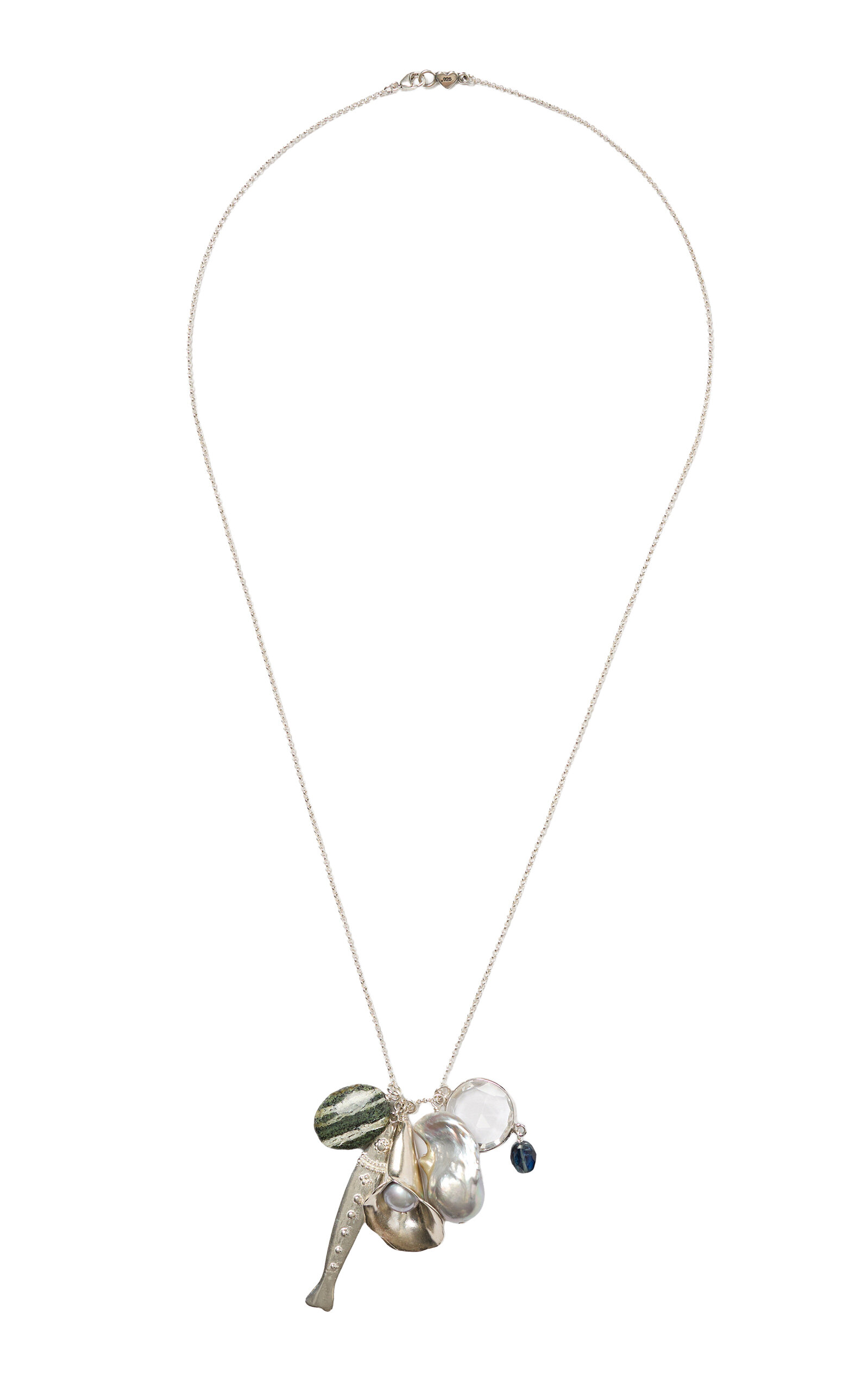 Chan Luu Catch Sterling Silver Multi-Stone Charm Necklace - Silver - OS - Moda Operandi - Men's Jewelry And Watches