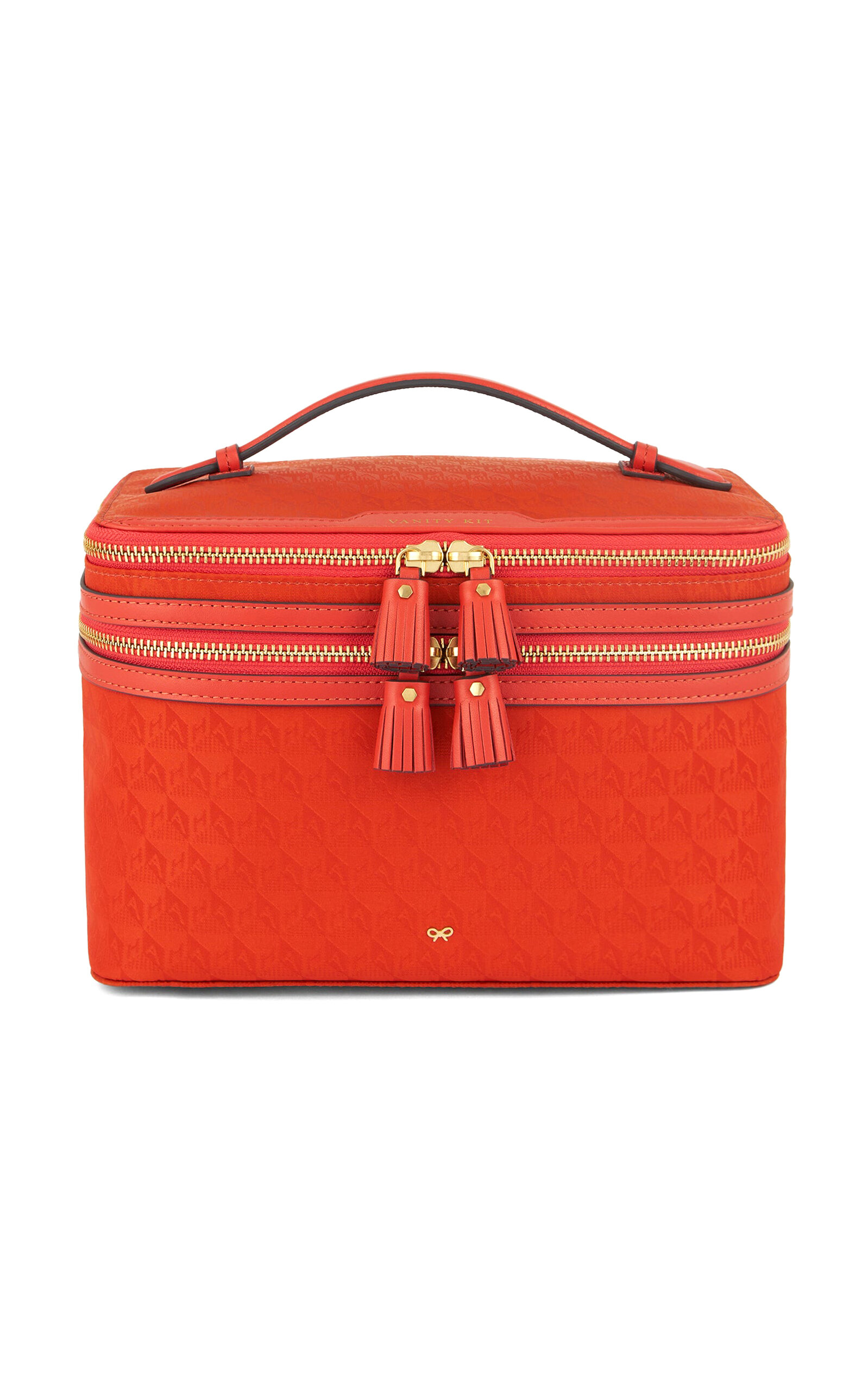 Anya Hindmarch Vanity Kit In Burnt Sienna Ah Logo Nylon - Orange