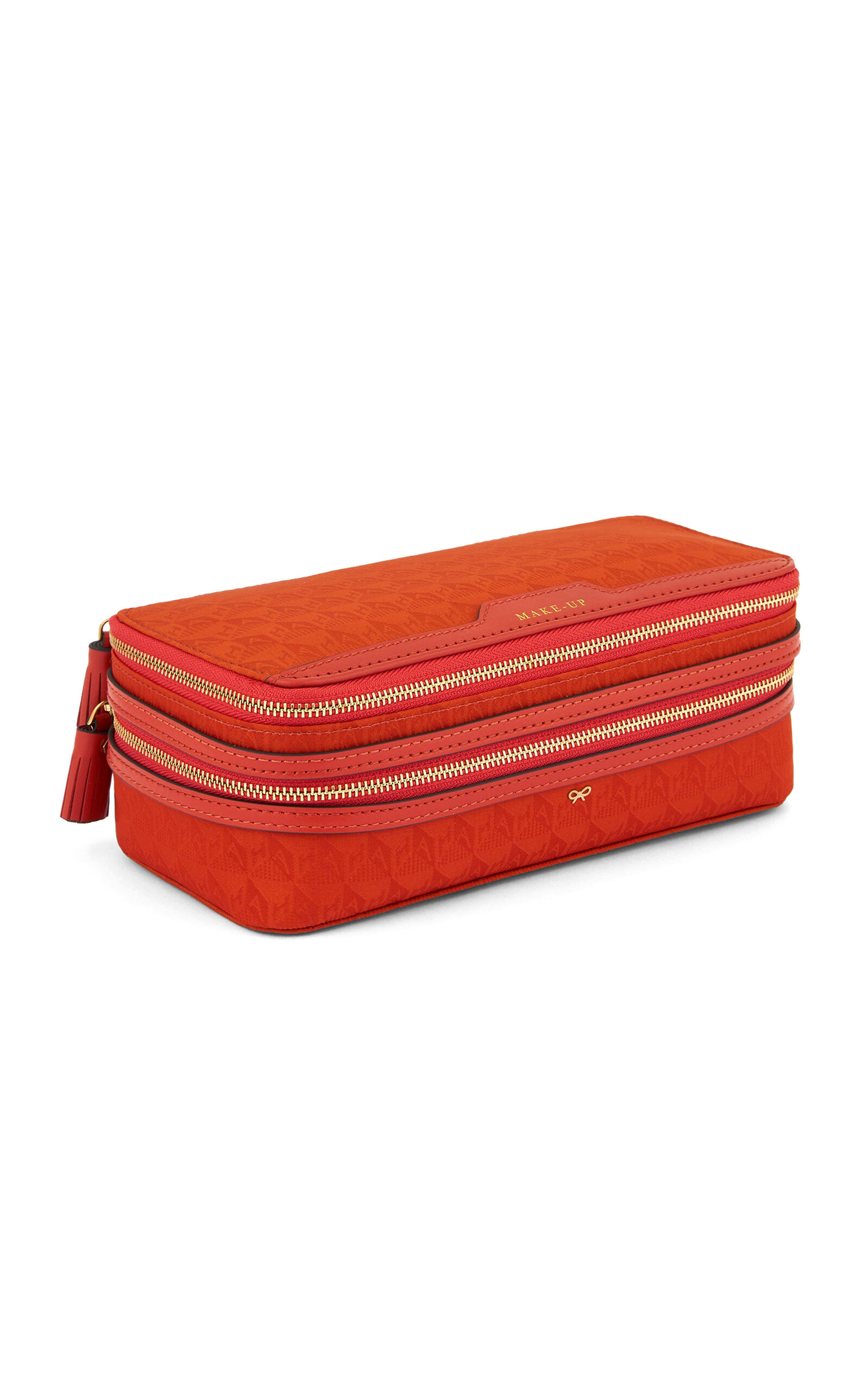 Anya Hindmarch Make Up In Burnt Sienna Ah Logo Nylon - Orange