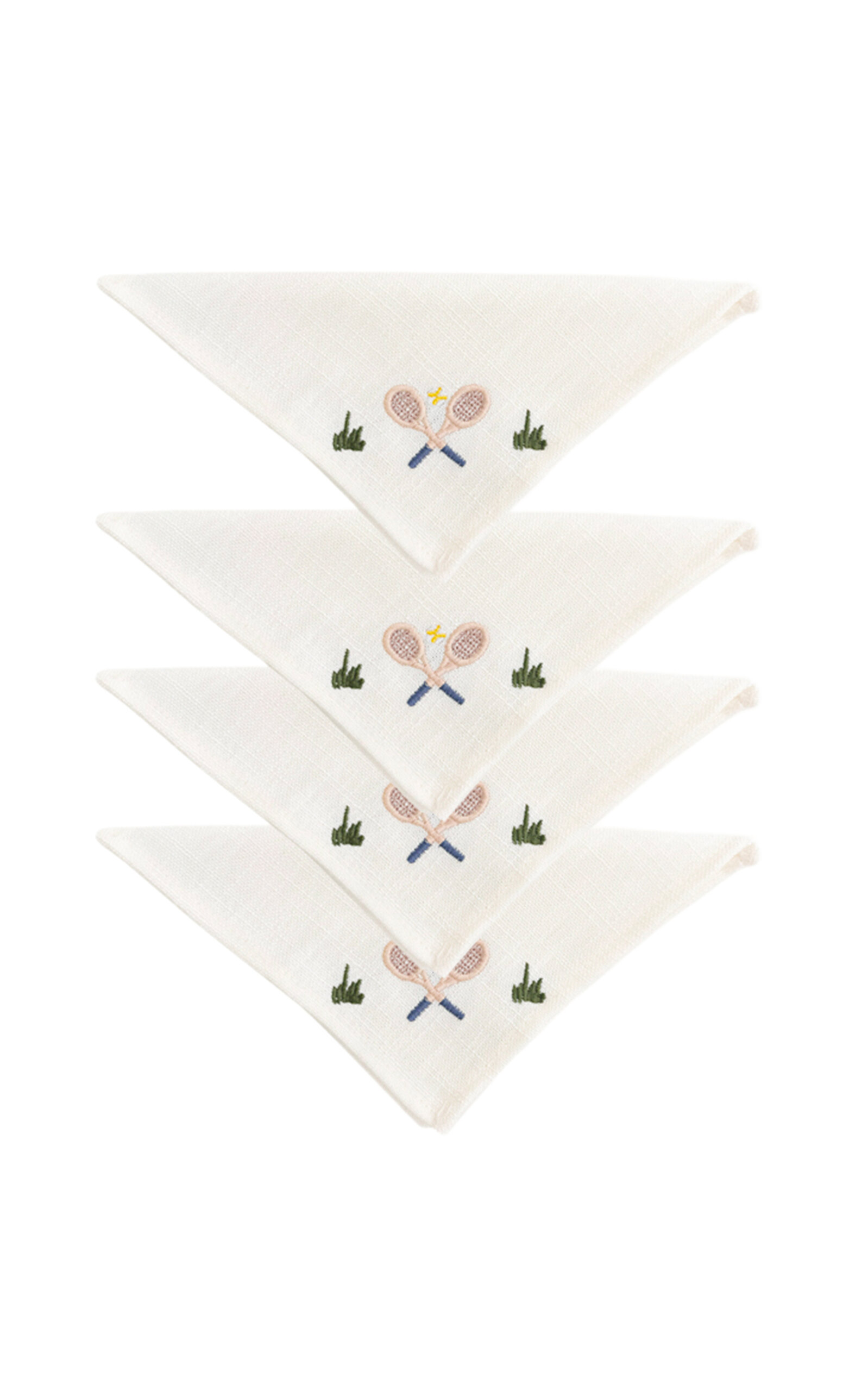 Duggan Society Tennis Cocktail Napkins (Set Of 4) - White