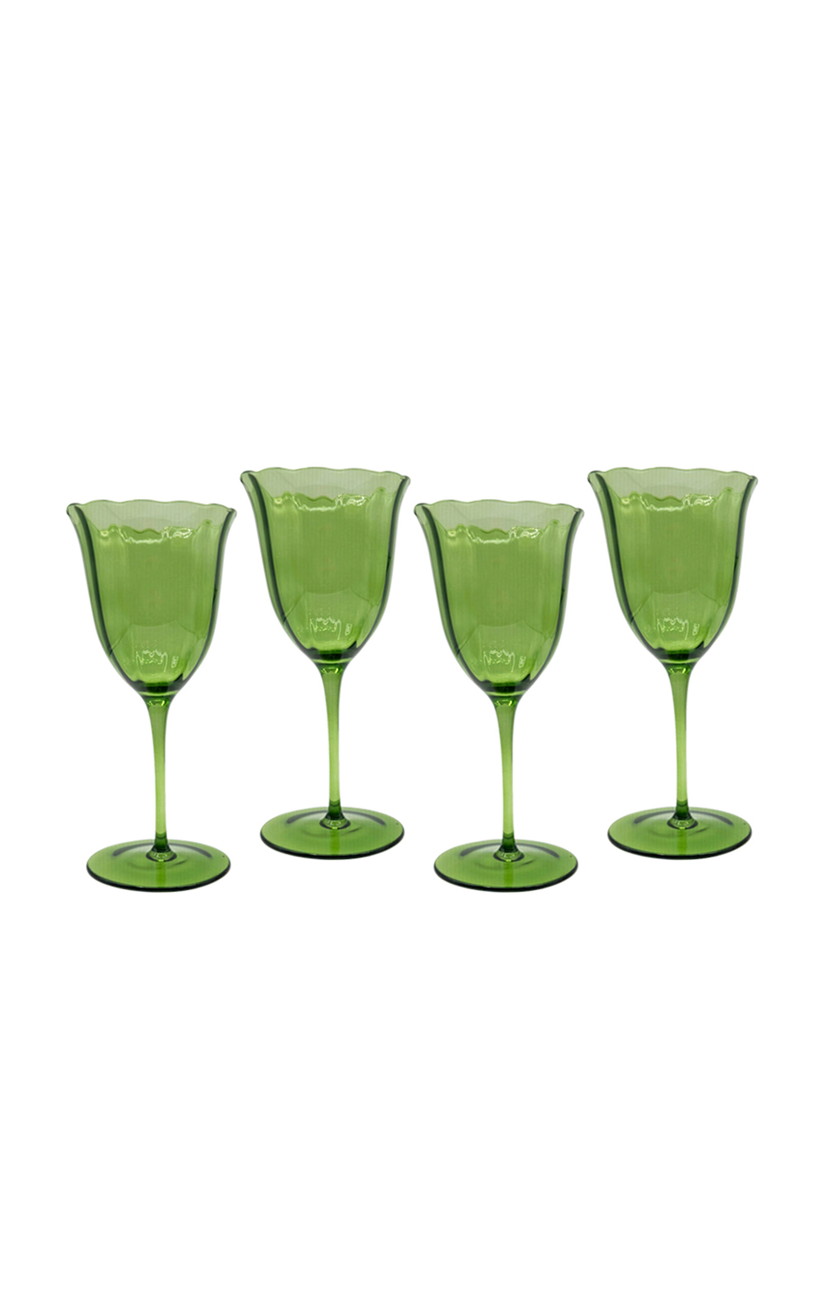 Duggan Society Lily Green Water Glass (Set Of 4) - Green