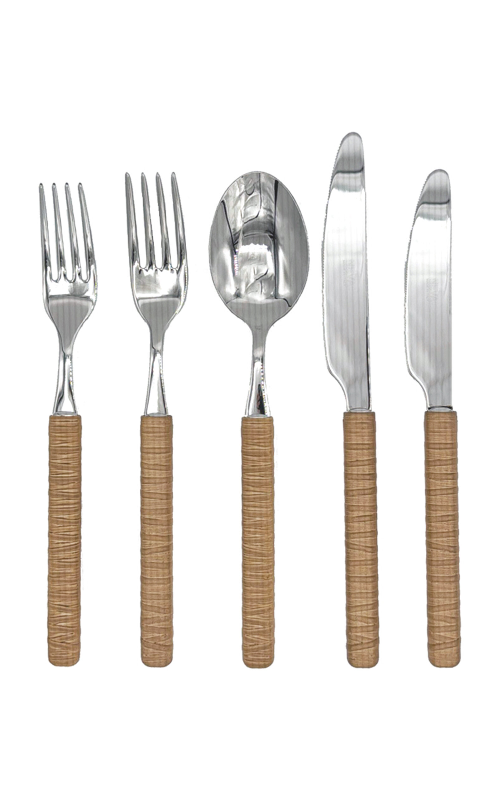 Duggan Society Raffia Beige Cutlery Set - Brown