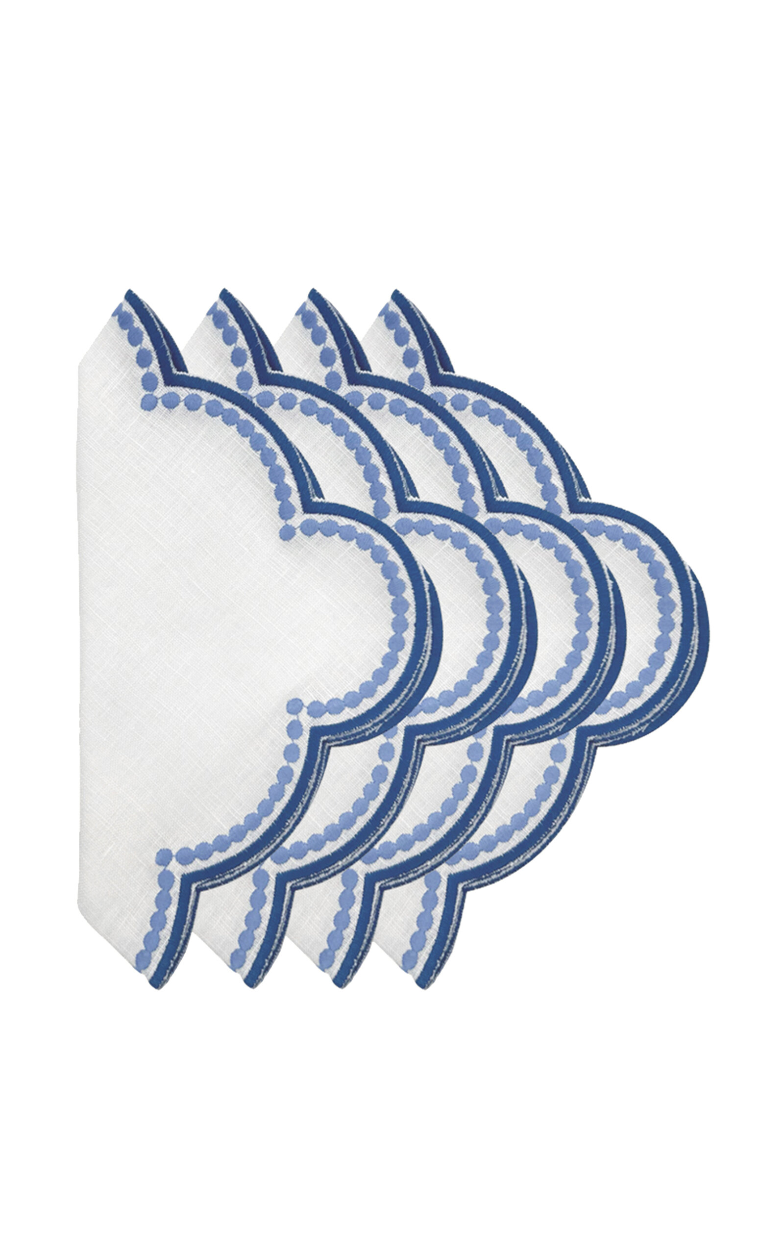 Duggan Society Lilibeth White/Blue Napkins Set Of 4 - Multi