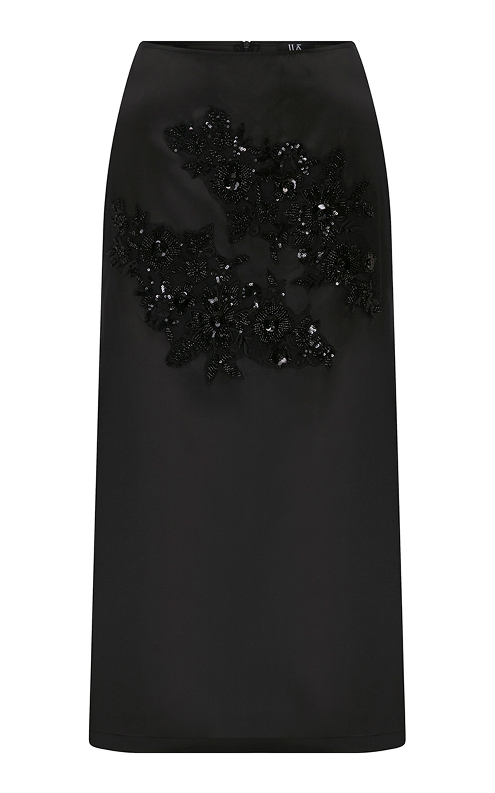ILA THE BRAND Pixie Embellished Silk-Organza Midi Skirt