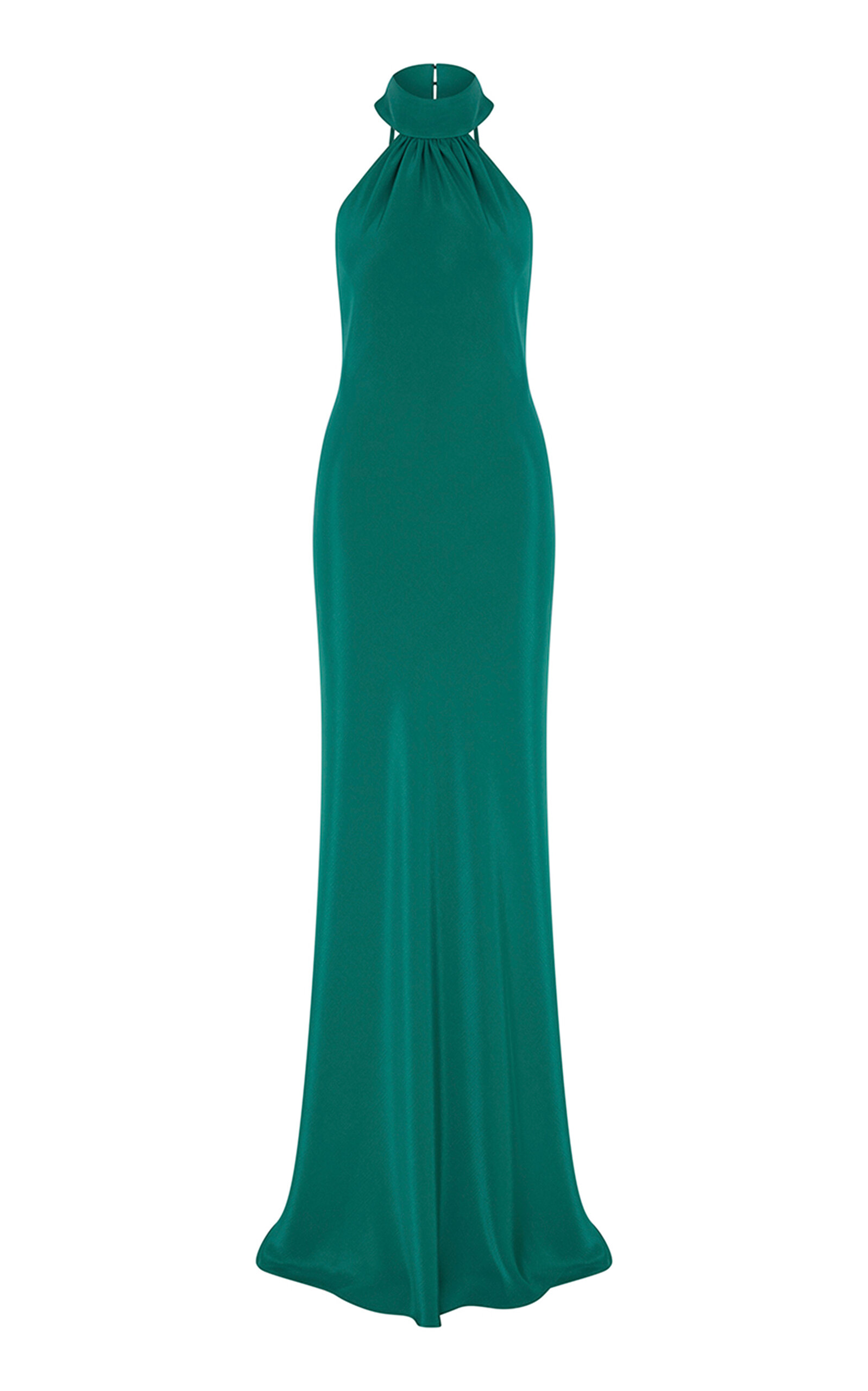 ILA THE BRAND Venus Satin Maxi Halter Dress