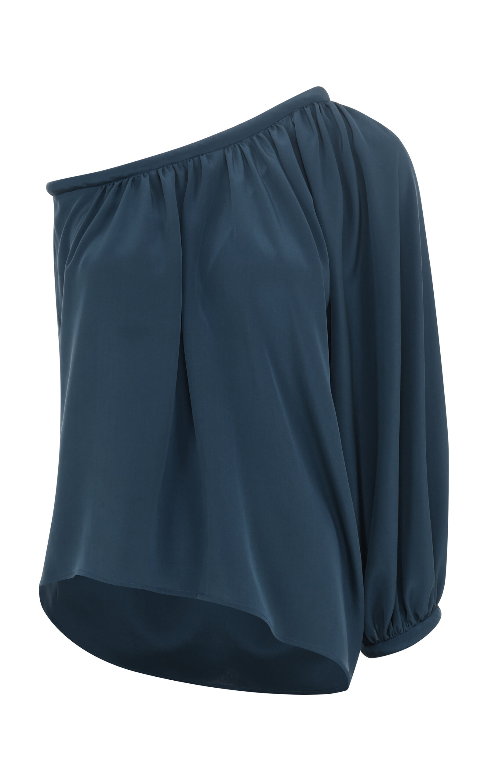 Asymmetric Neckline Silk Top