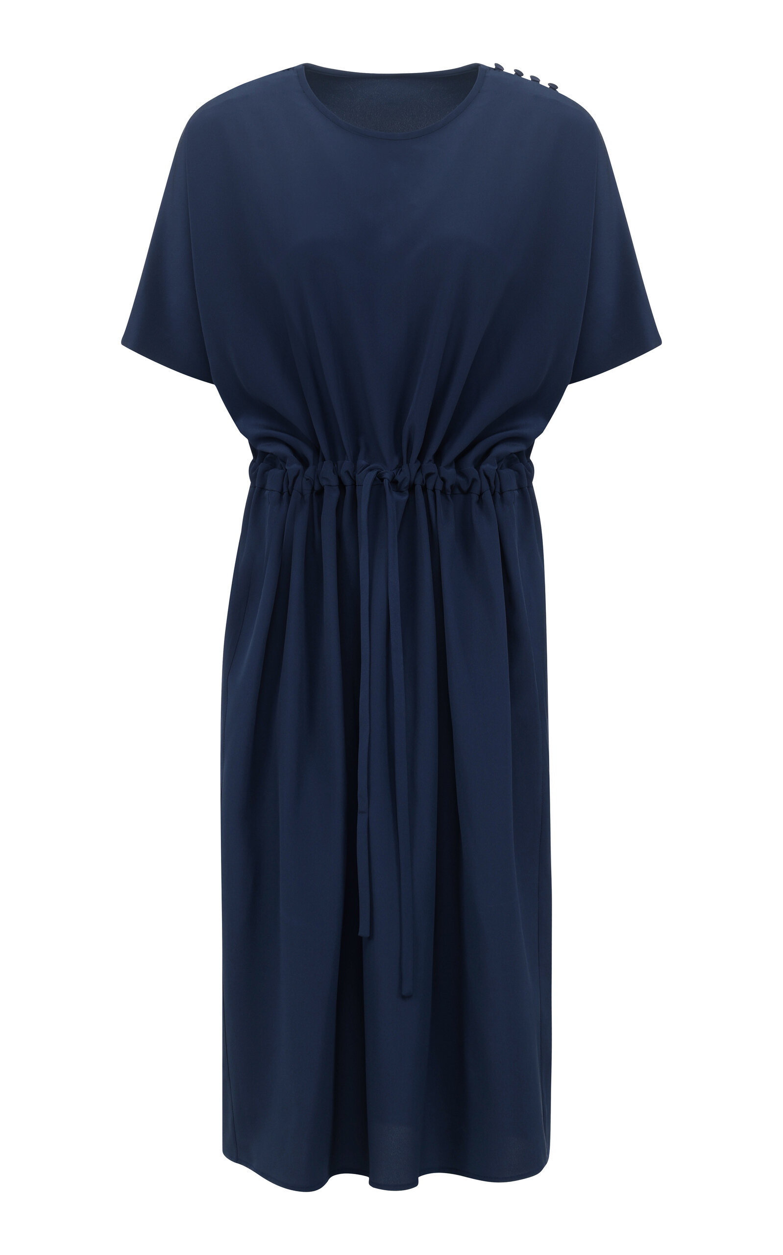 Bat Sleeve Silk Dress