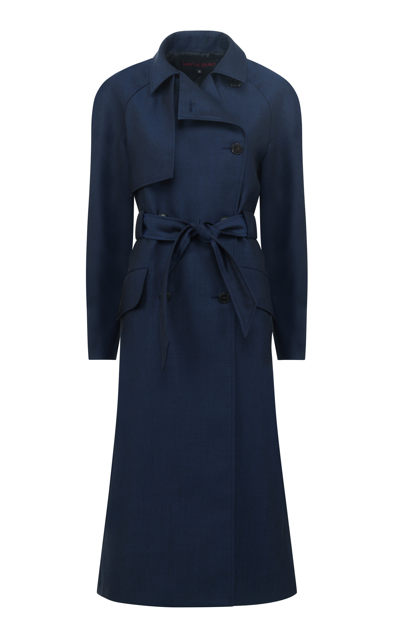Martin Grant Double-Breasted Wool Trench Coat - Women's Clothing