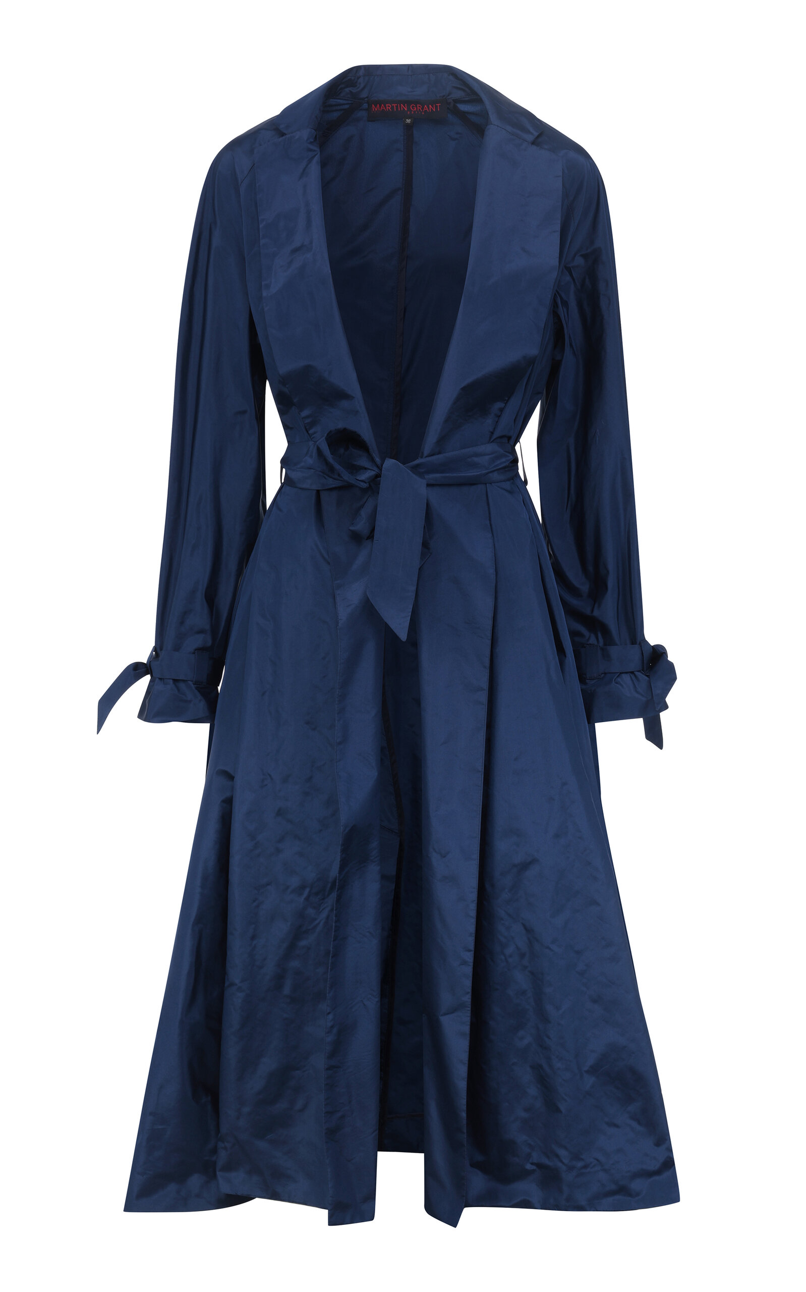 Wrapped Silk Trench Dress