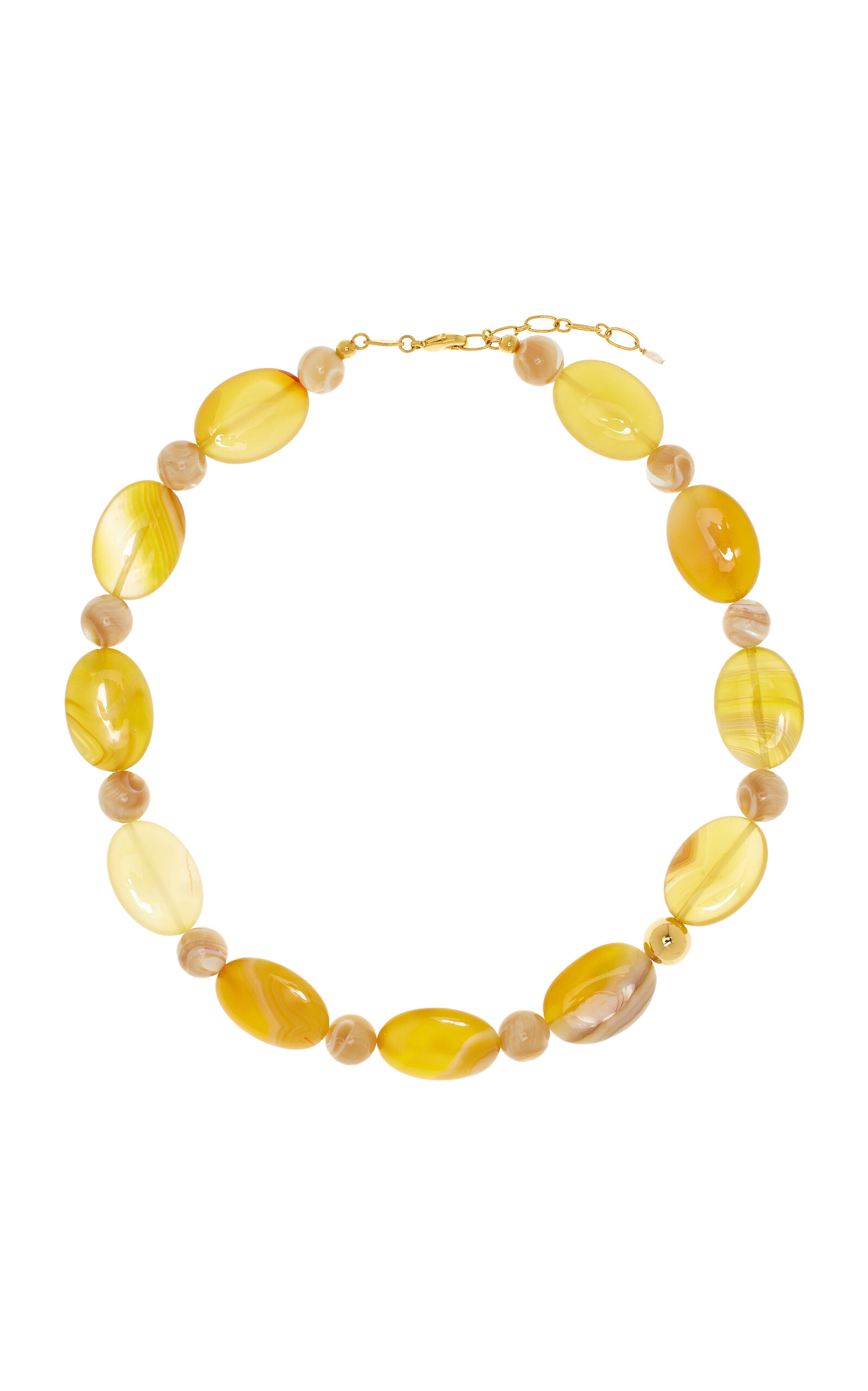 Anni Lu Desert Dreamer Jade And Mother Of Pearl Necklace In Yellow
