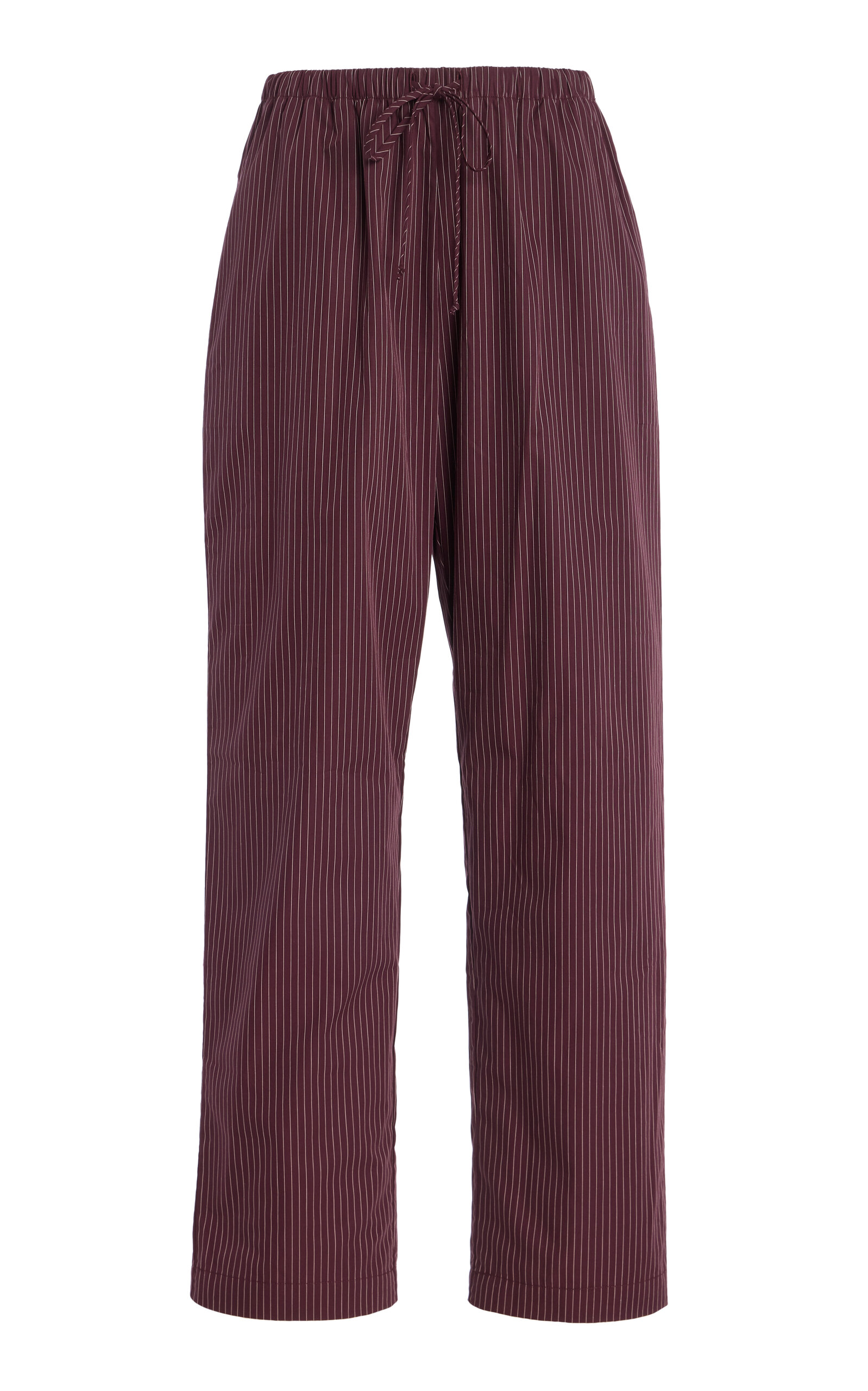 Leset Yoshi Striped Cotton-blend Drawstring Pants In Pink