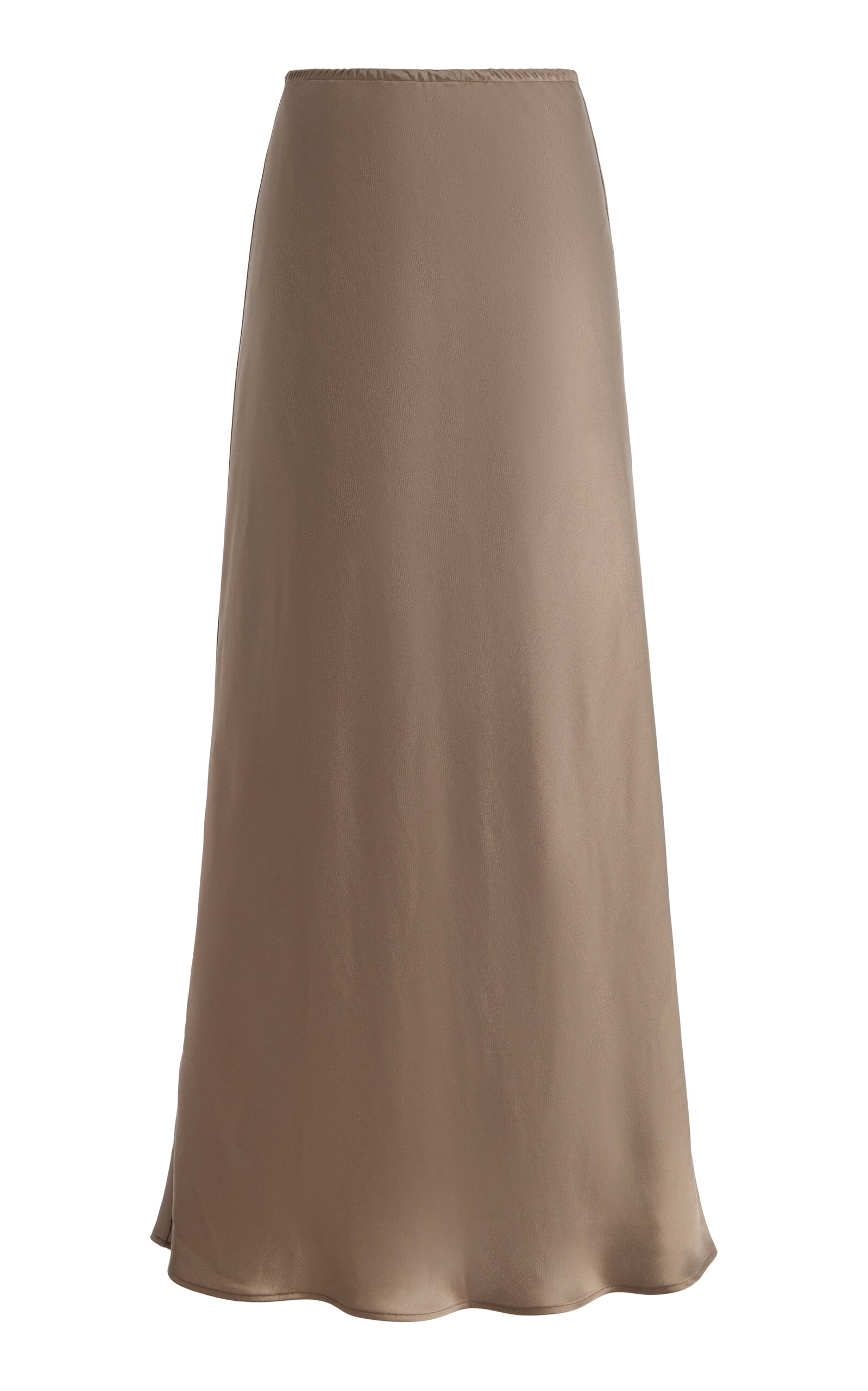 Leset Barb Satin Maxi Skirt In Brown