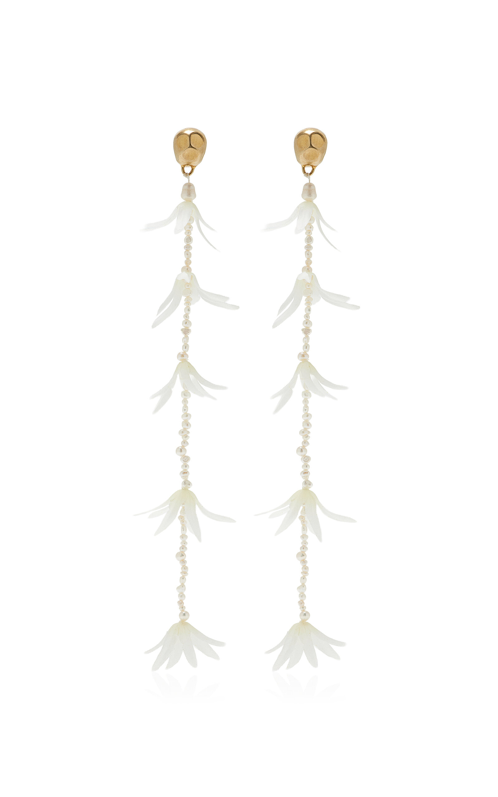 Jasmin Sparrow Sakura Floral Pearl Earrings In Gold