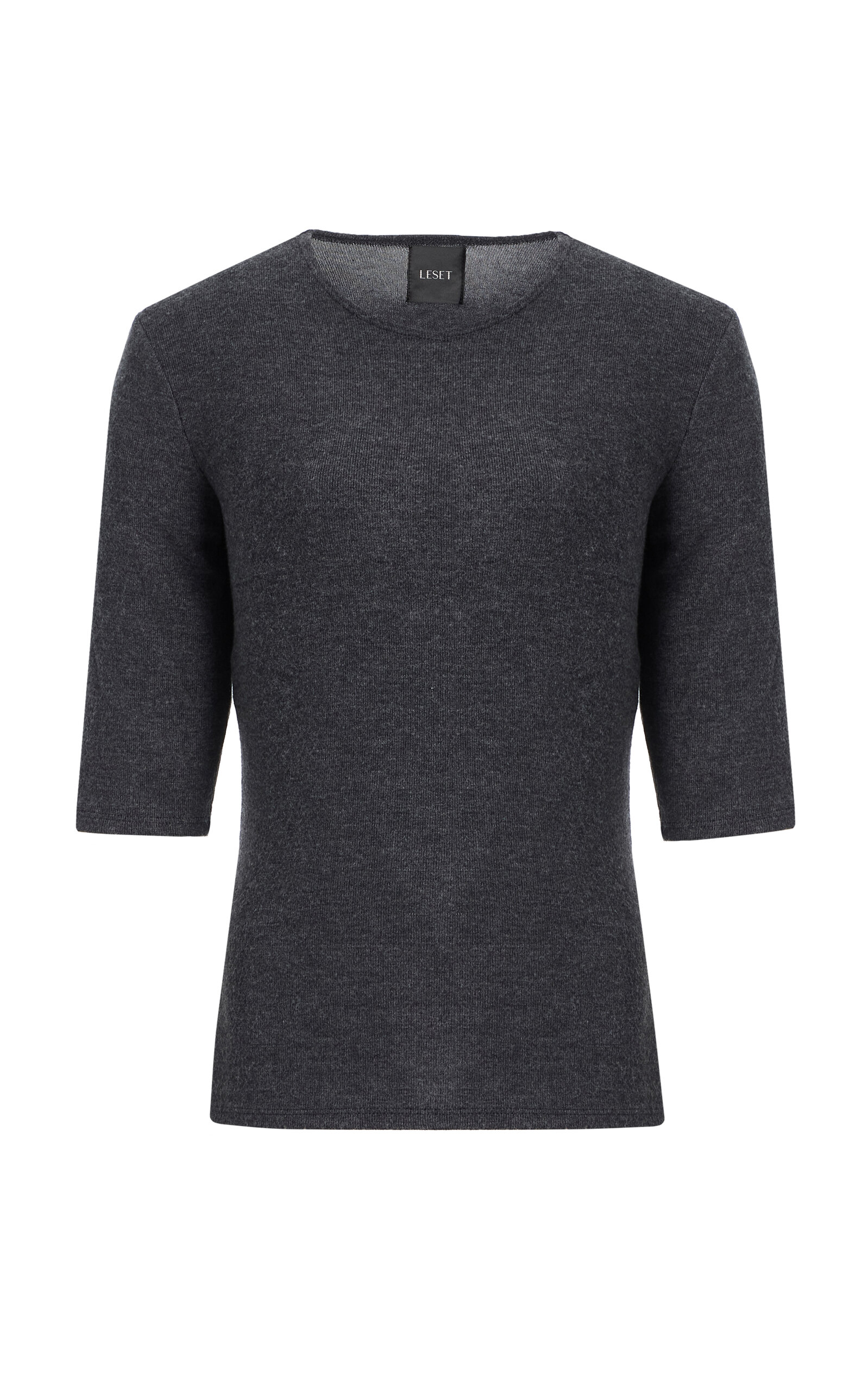 Leset Lauren Mid-sleeve Jersey T-shirt In Black