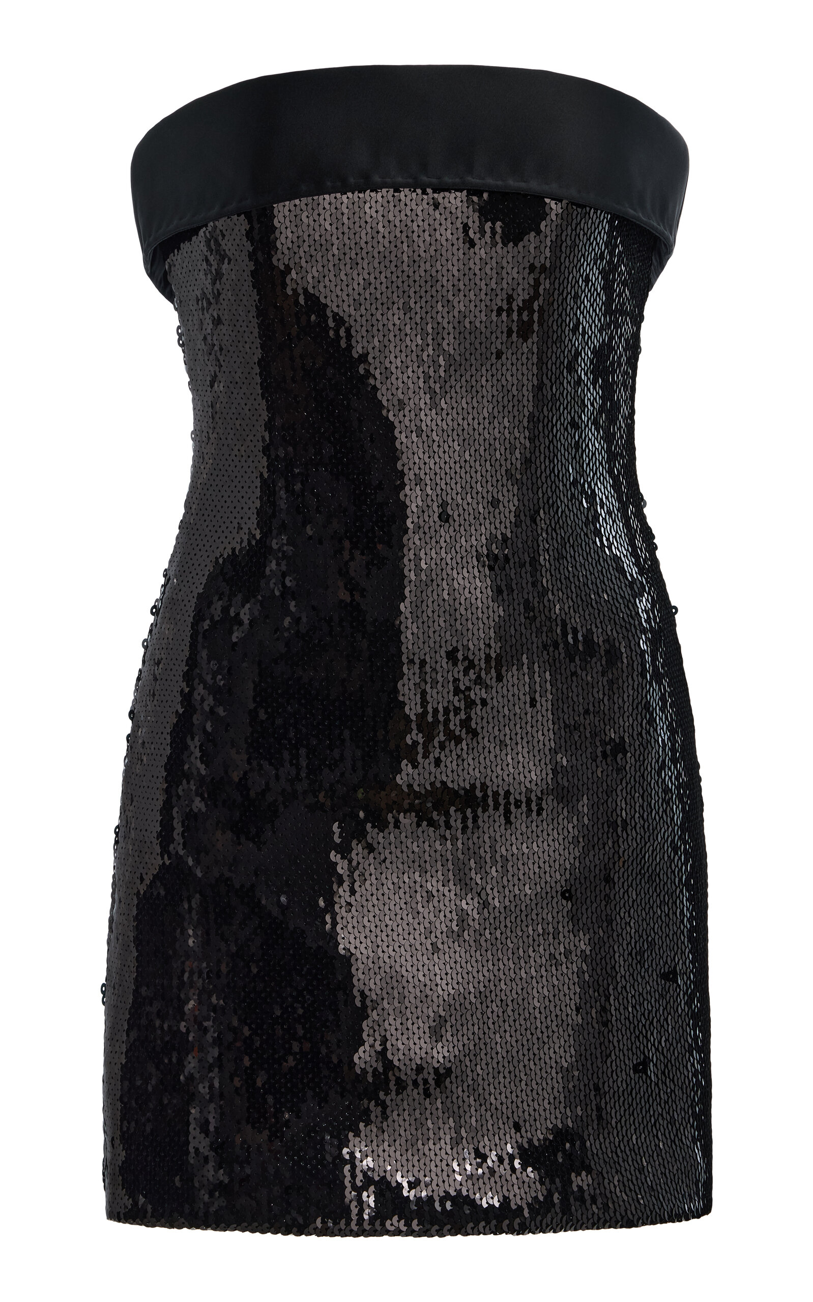 Sergio Hudson Strapless Sequined Mini Dress
