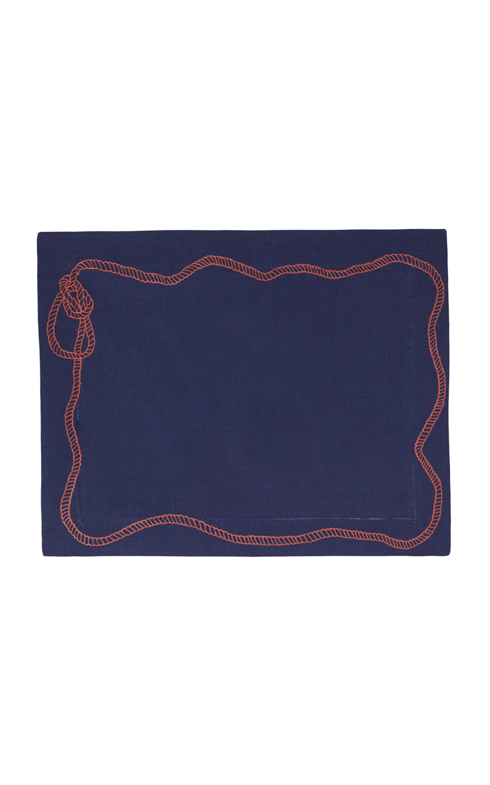 Los Encajeros Set of four Bowline Navy/Blood Orange Placemat - Multi