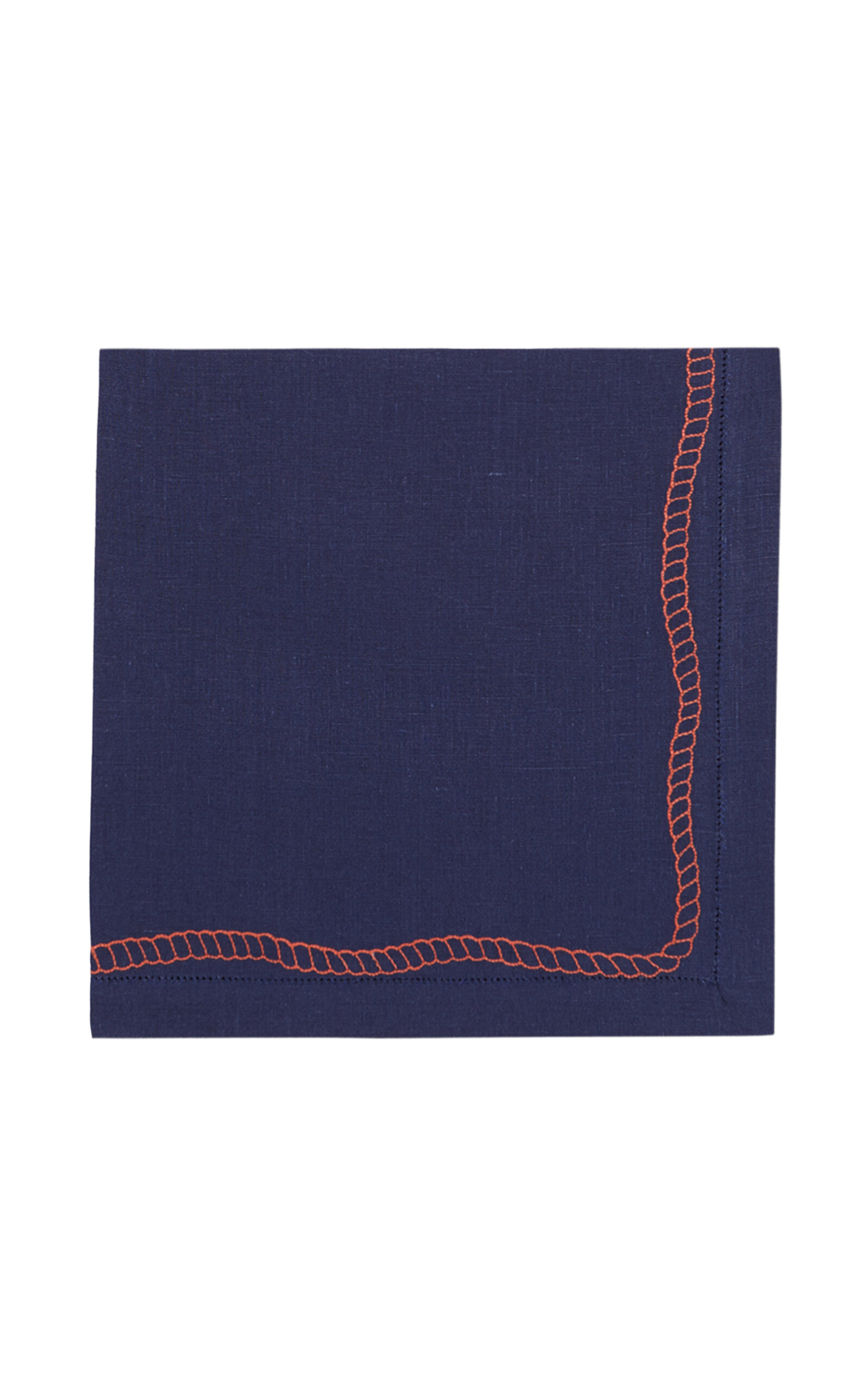 Los Encajeros Set of four Bowline Navy/Blood Orange Napkin - Multi