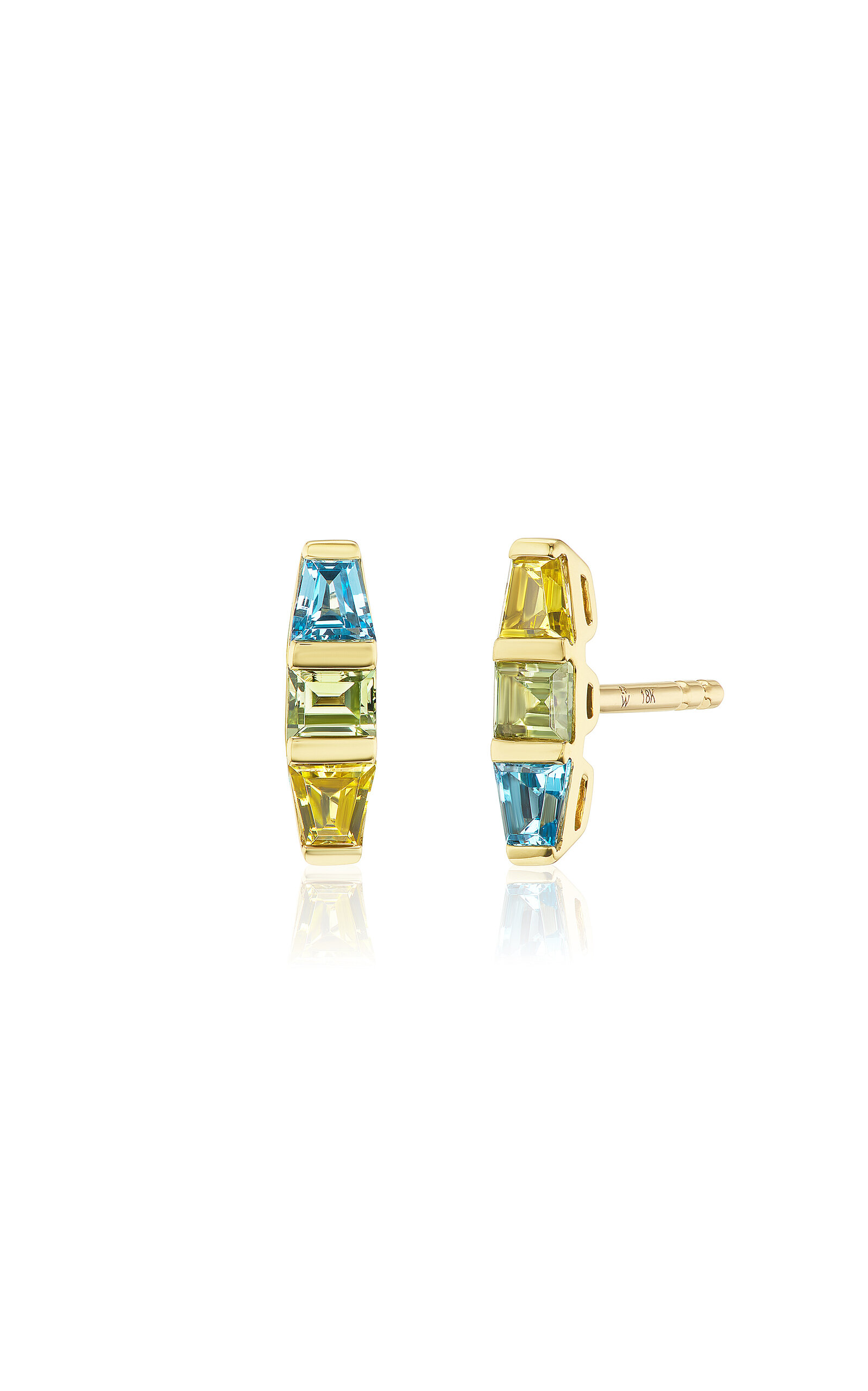 18K Yellow Gold Helix Stud Earrings