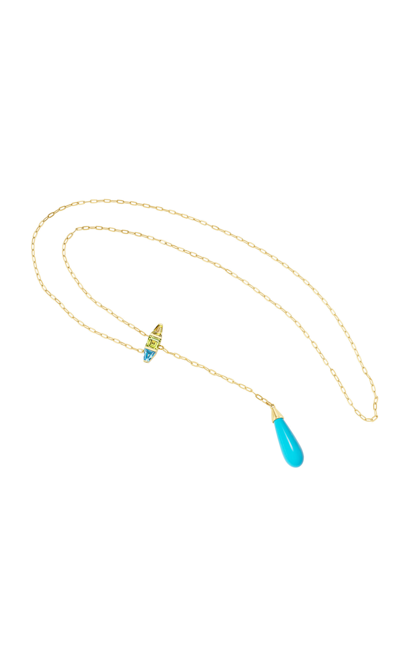 18K Yellow Gold Helix Lariat Necklace
