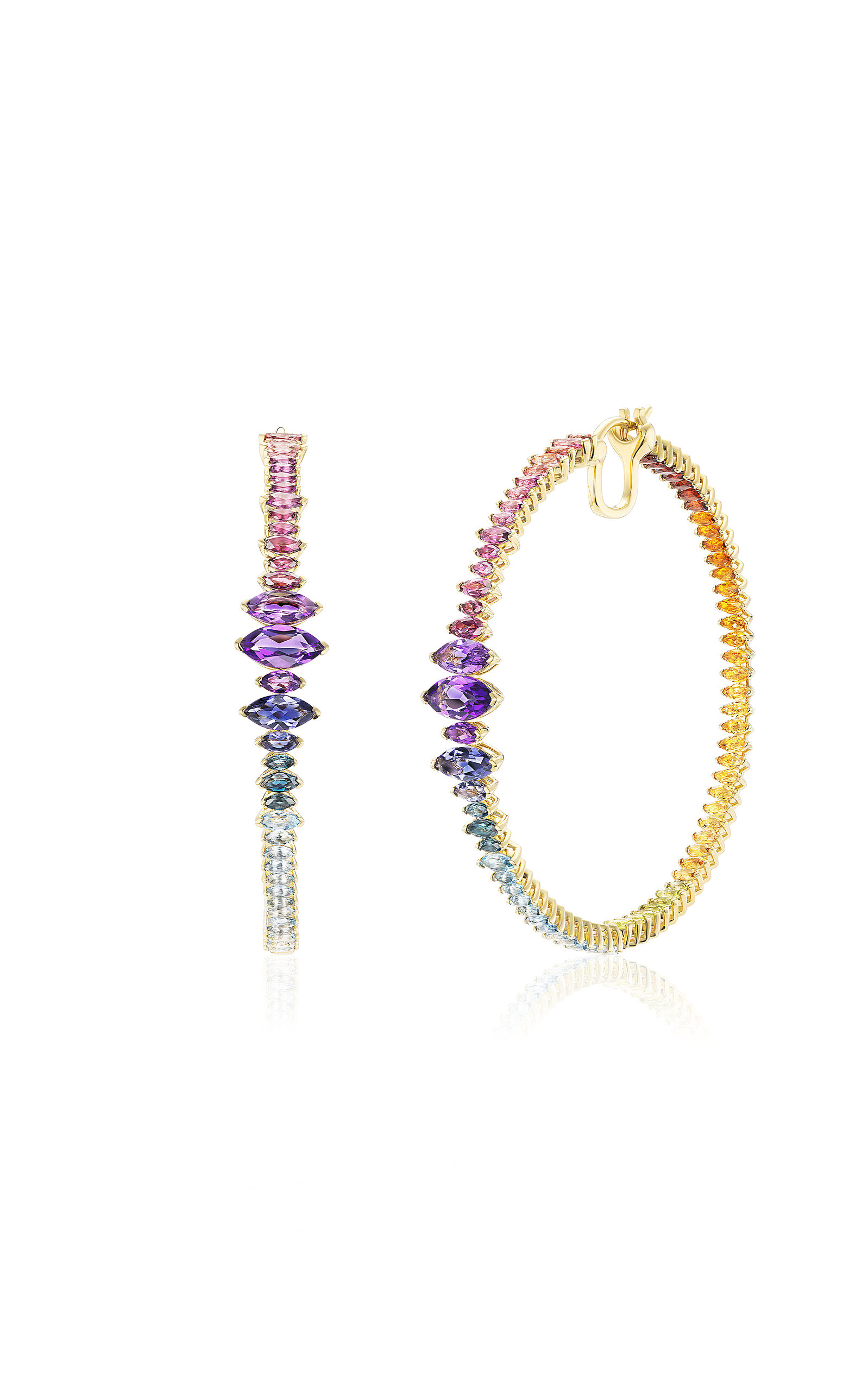 18K Yellow Gold Arashi Hoop Earrings