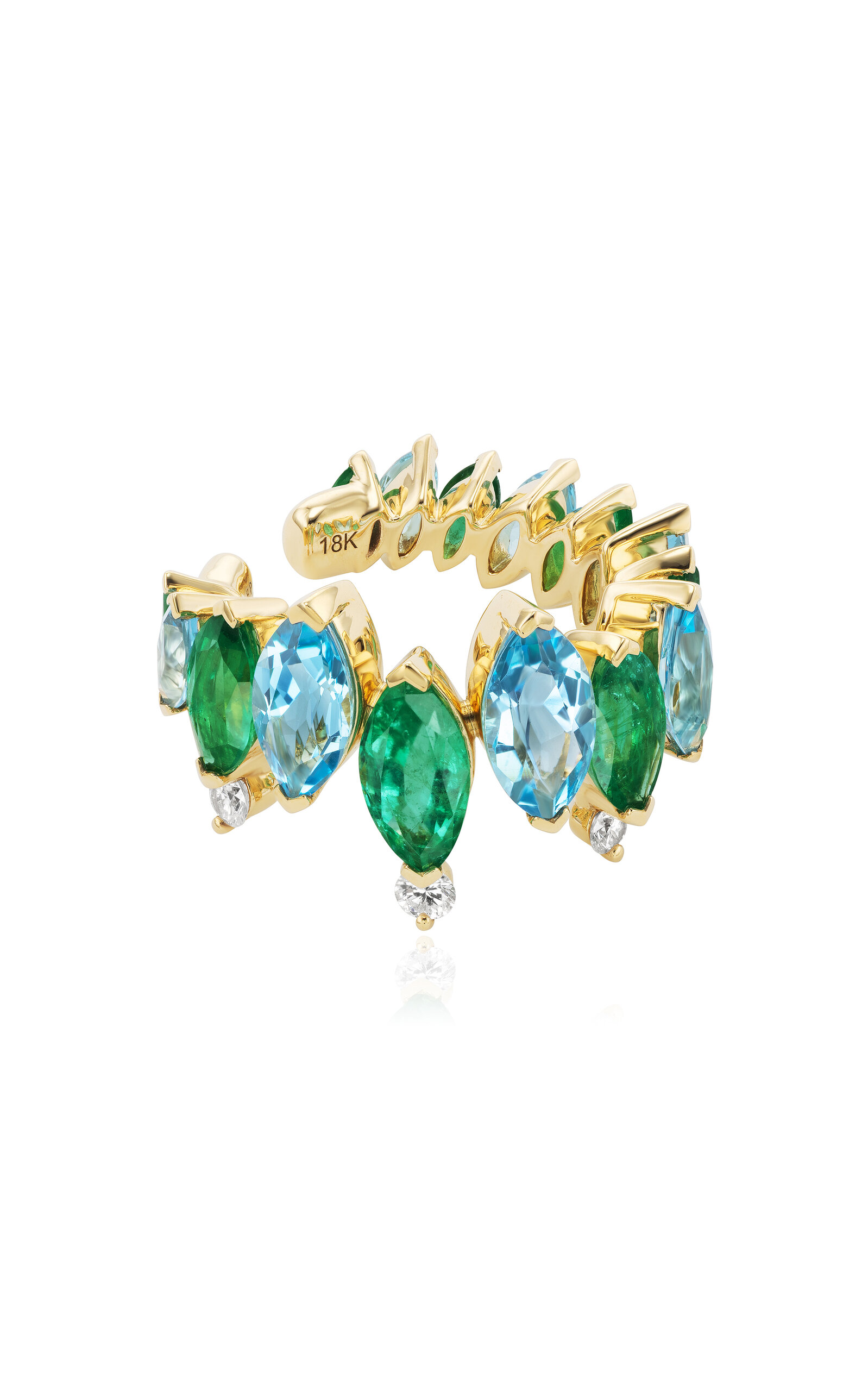 Emily P. Wheeler 18K Yellow Gold Pollack Single Ear Cuff - Blue - OS - Only At Moda Operandi